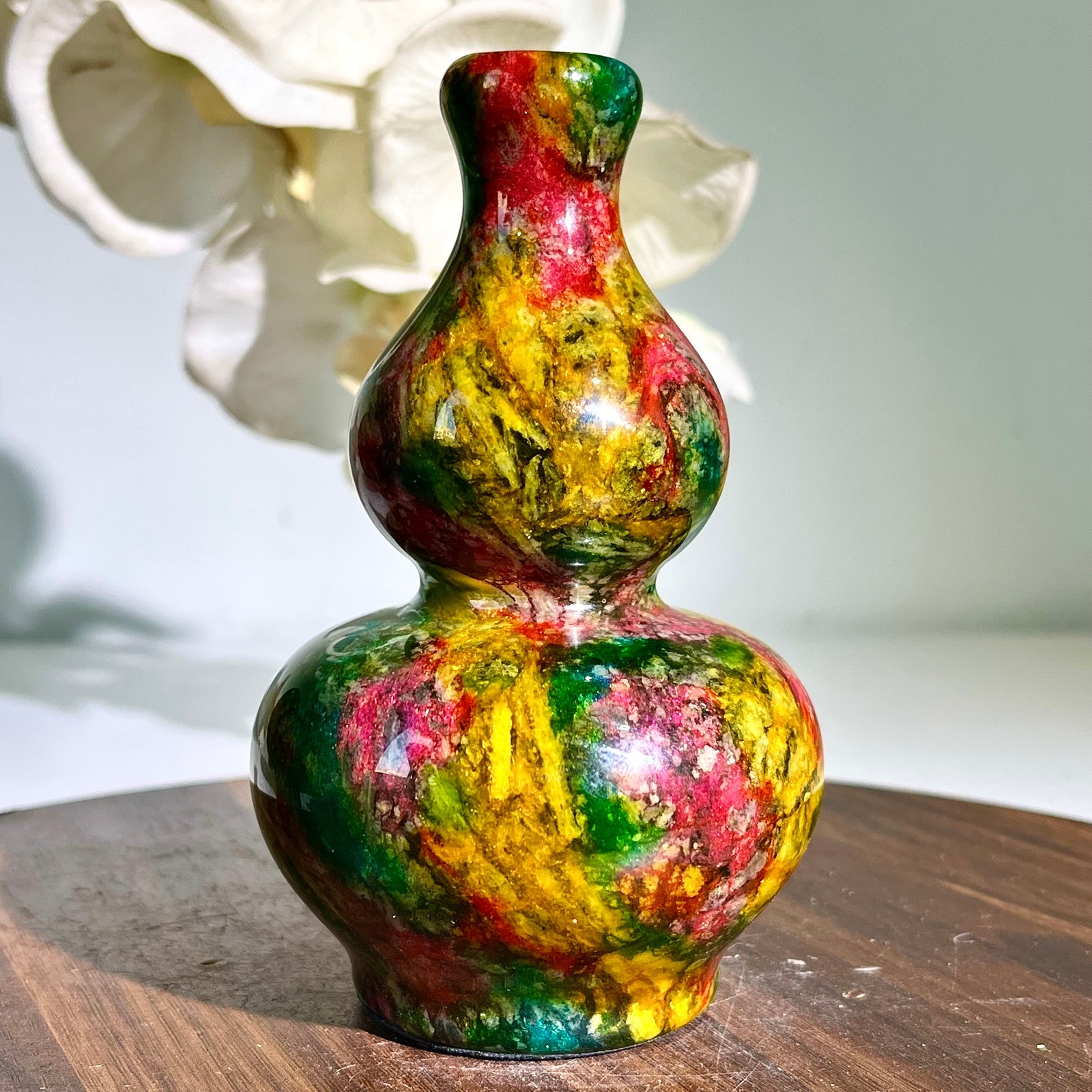 1.69LB Natural “Seven Colors Jade” vase specimen -Taiwan China