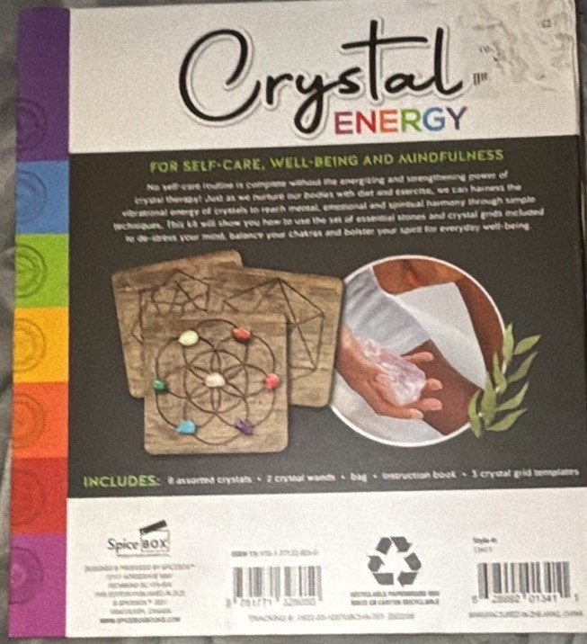 NEW Crystal Energy Kit, 8 Crystals 2 Wands 5 Grids Bag Instructions Templates