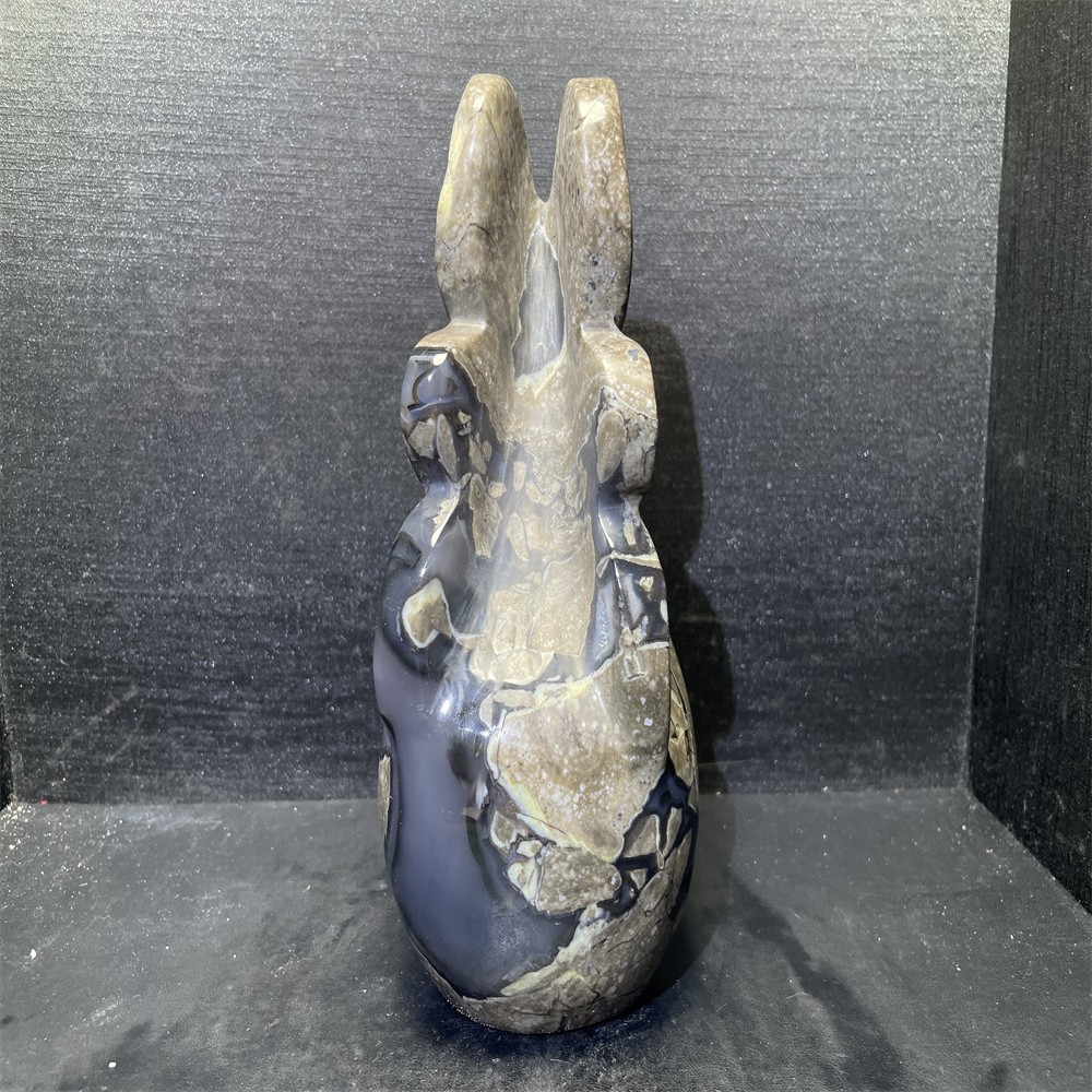4.5LB 7.6”Natural UV Agate Fairy Carving Ornament Quartz Crystal Carving Gift
