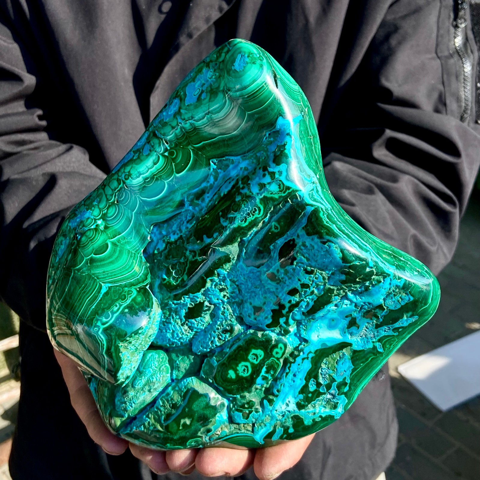 5.9LB Natural Malachite Cat Eye Mineral Specimens Quartz Crystal Reiki Healing