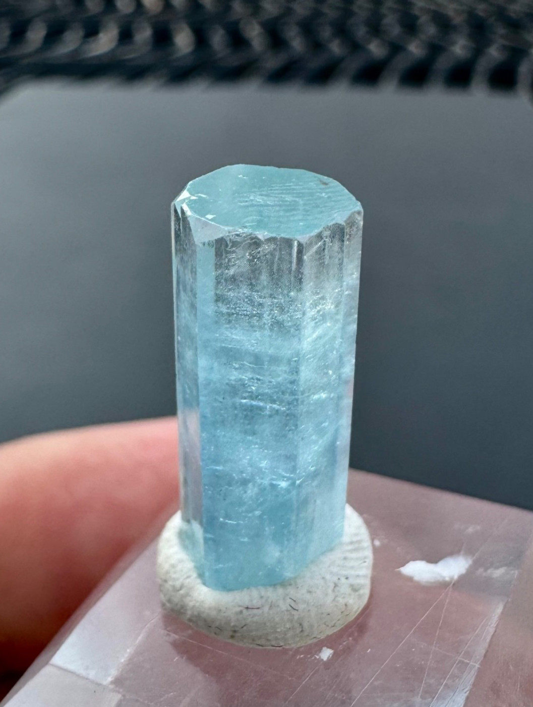Thumbnail Blue Color Terminated Aquamarine Crystal , 12 Carats @ Minerals