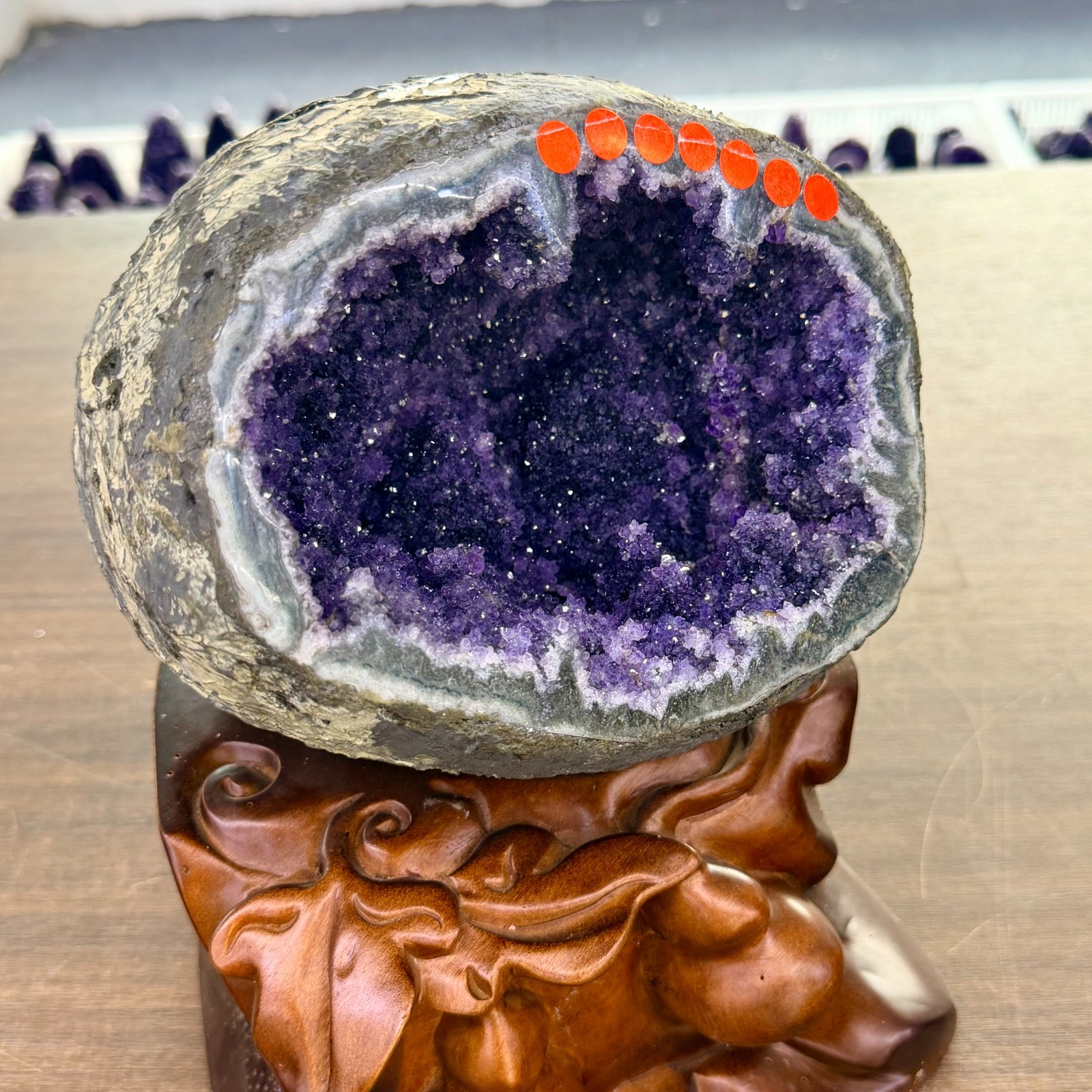 11.22lb Natural Amethyst Treasure Basin Quartz Geode Cluster Healing Decoration