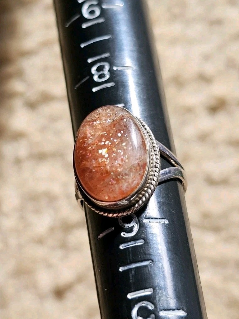 Sunstone Ring, Size 6.75, Crystals & Stones, Mineral Specimen, Metaphysical
