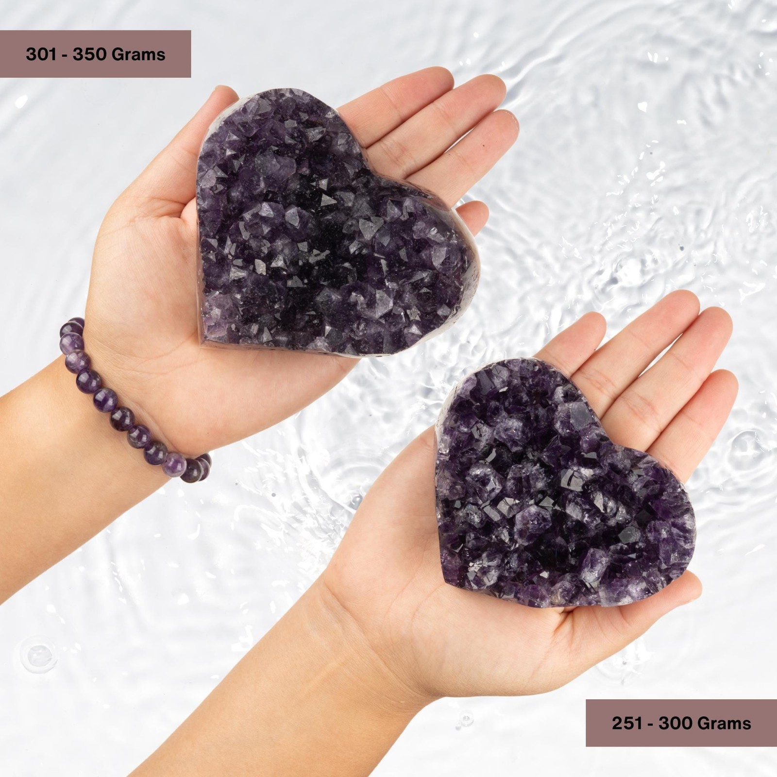 Amethyst Heart Cluster Healing Crystals, AAA Quality, Raw Natural Amethyst