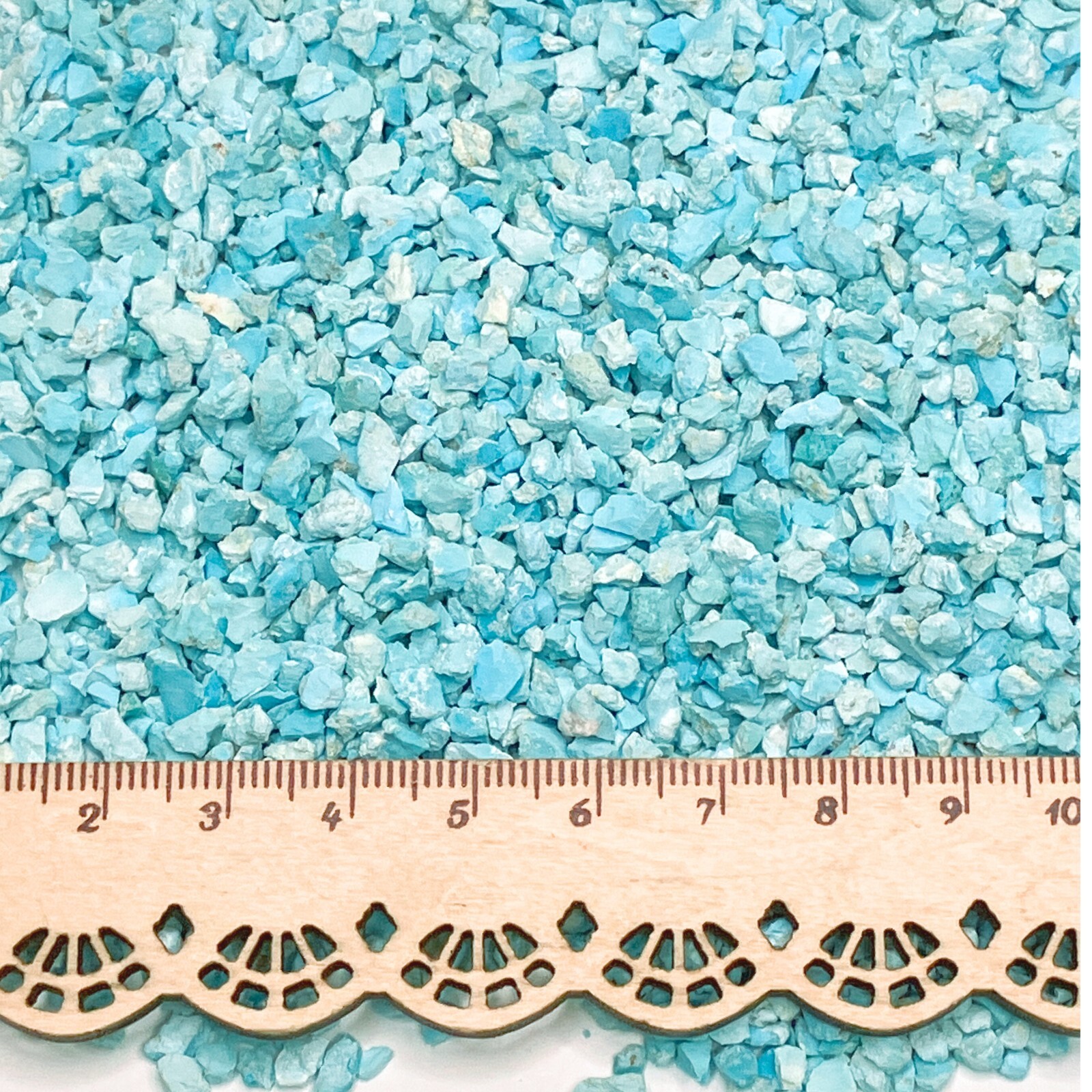 Crushed Unstabilized Kingman Turquoise Chips, 2mm-4mm, for Inlay, Rings, Crafts