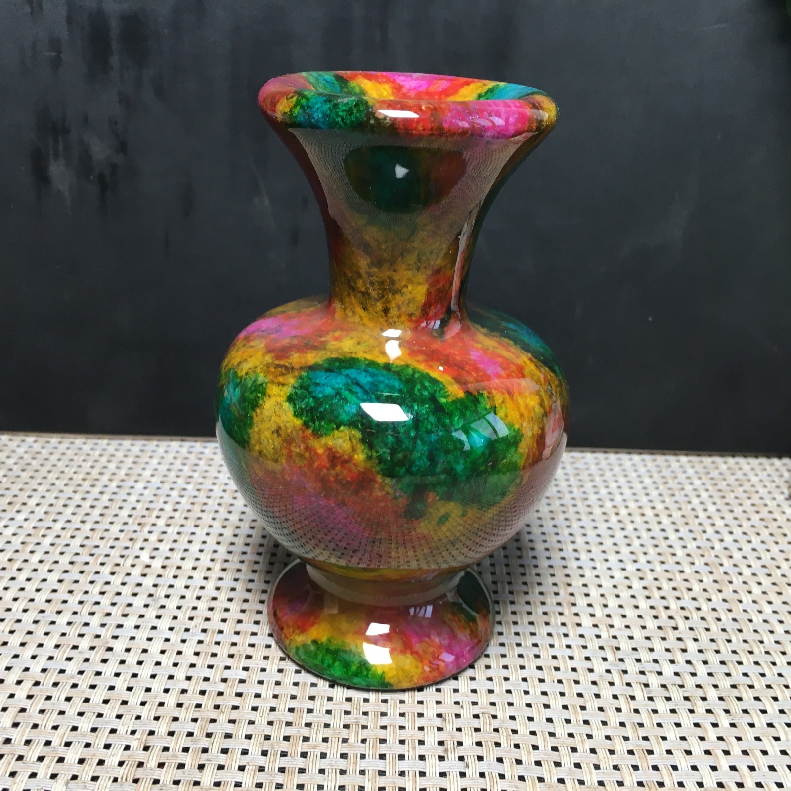 830g Natural “Seven Colors Jade” vase specimen -Taiwan China 05