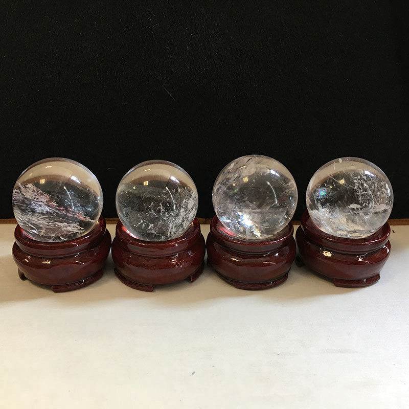 40mm Natural Clear Quartz Crystal Sphere Stone Chakra Healing Energy Ball + Base