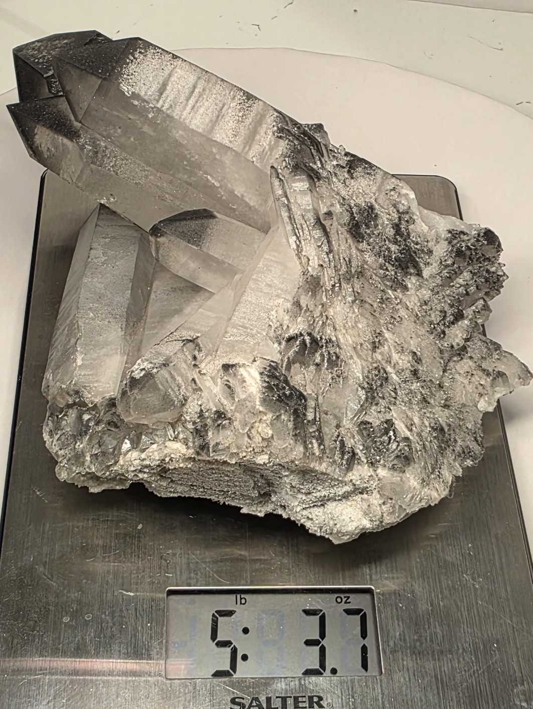 5LB 8″ Natural Smoky Quartz Crystal Cluster Phantom Point Specimen WITH STAND