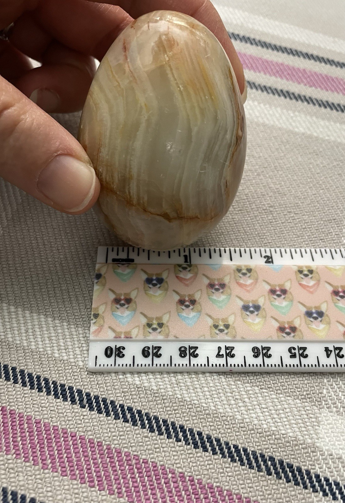 Vintage Lacquered Agate Polished Egg 2 1/2 Inches Long