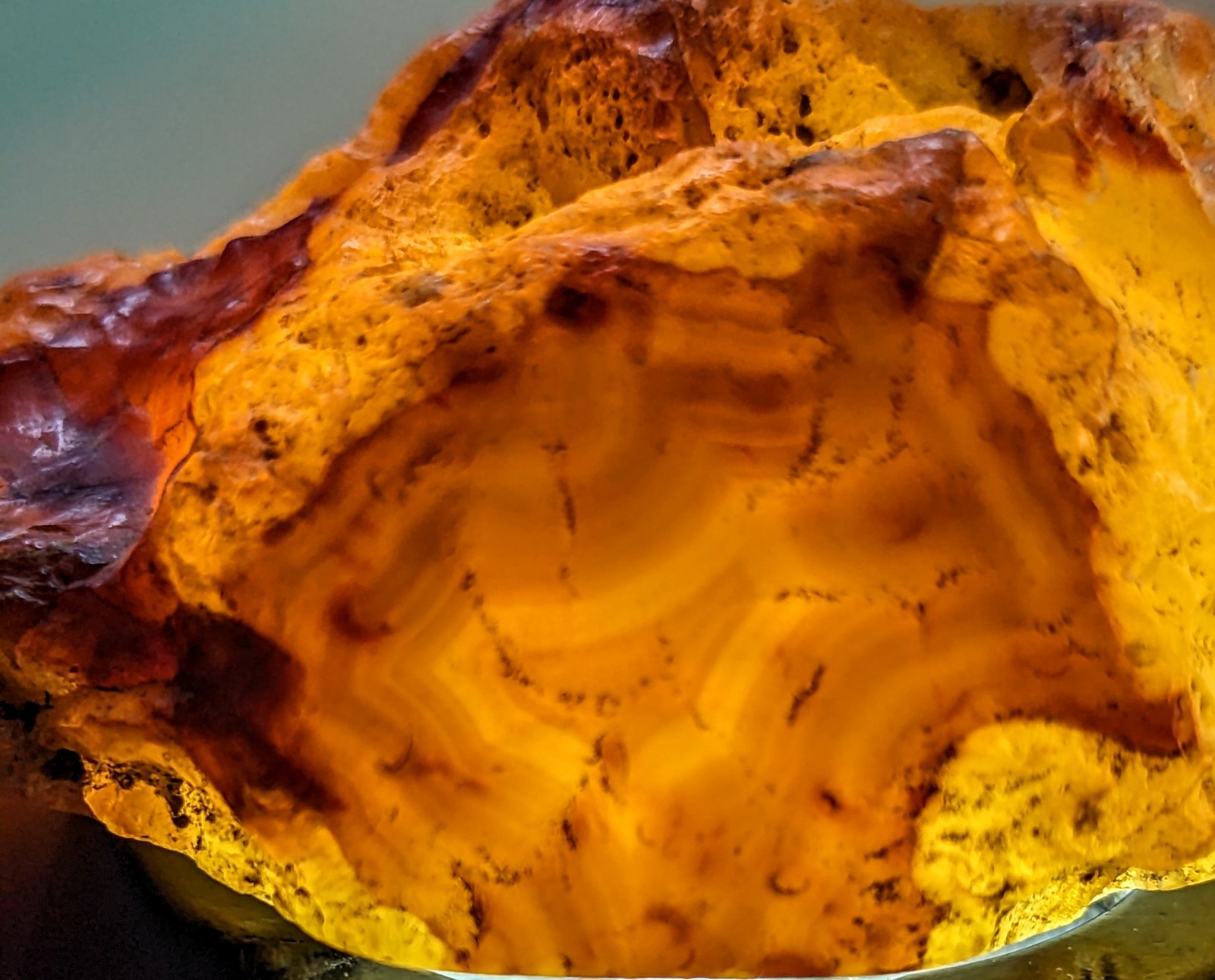 68g Enhydro Carnelian Agate With Banding From Indonesia