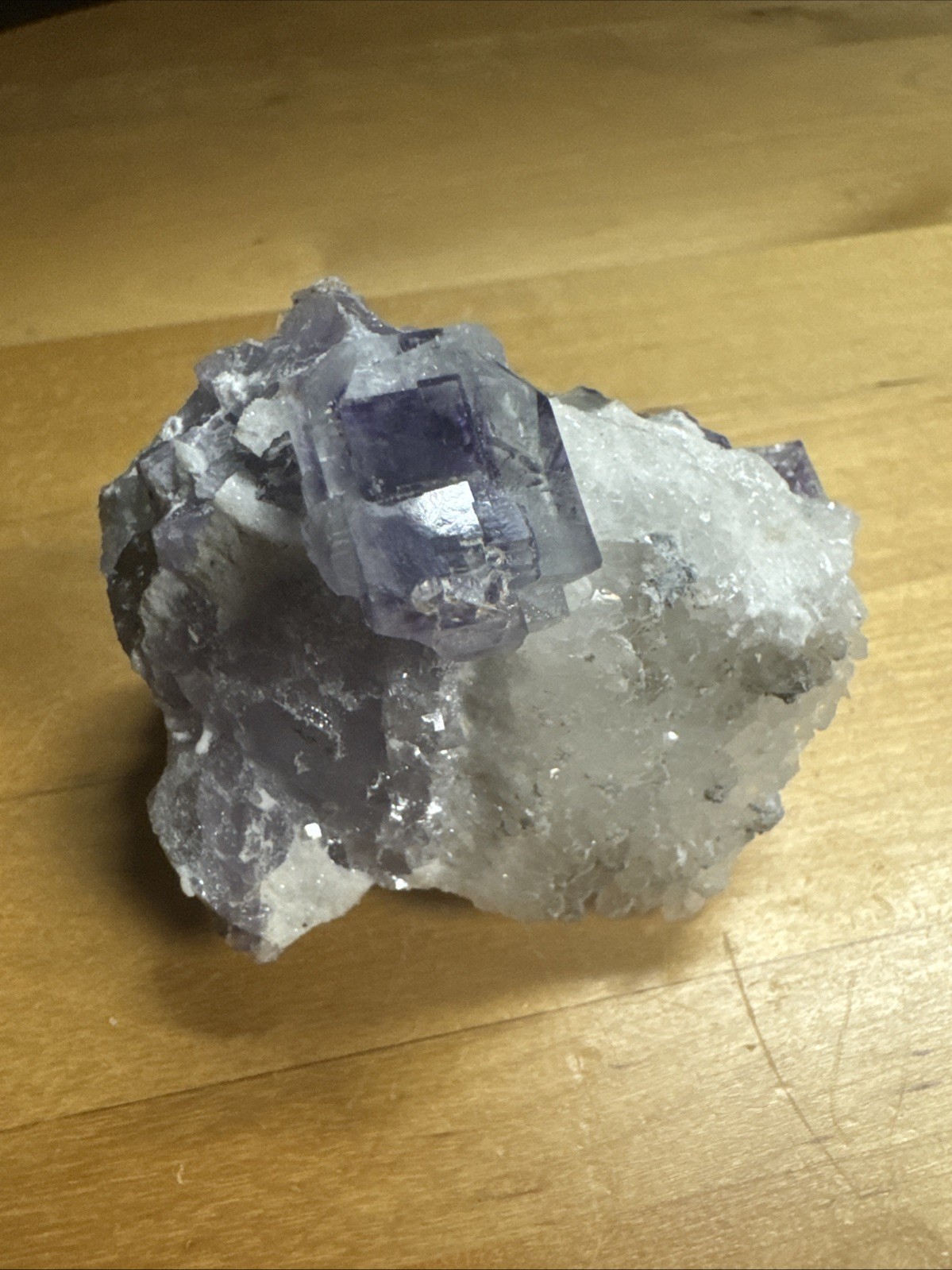 7181 Raw Fluorite Cubes With Quartz Uv Reactive 2.0”T 1.7”W 2.6”L Wt. 6 Oz.