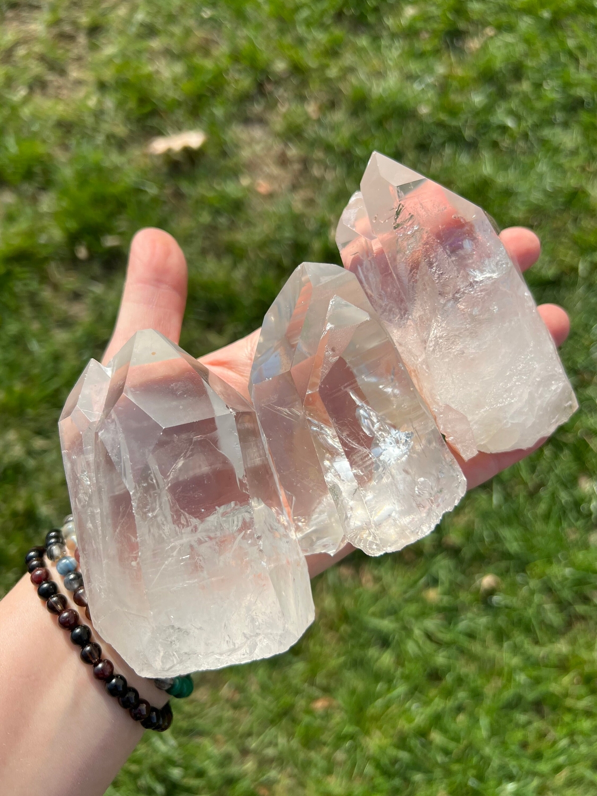 Lemurian Quartz Crystal with Multiple Points (Cluster) from Minas Gerais, Brazil