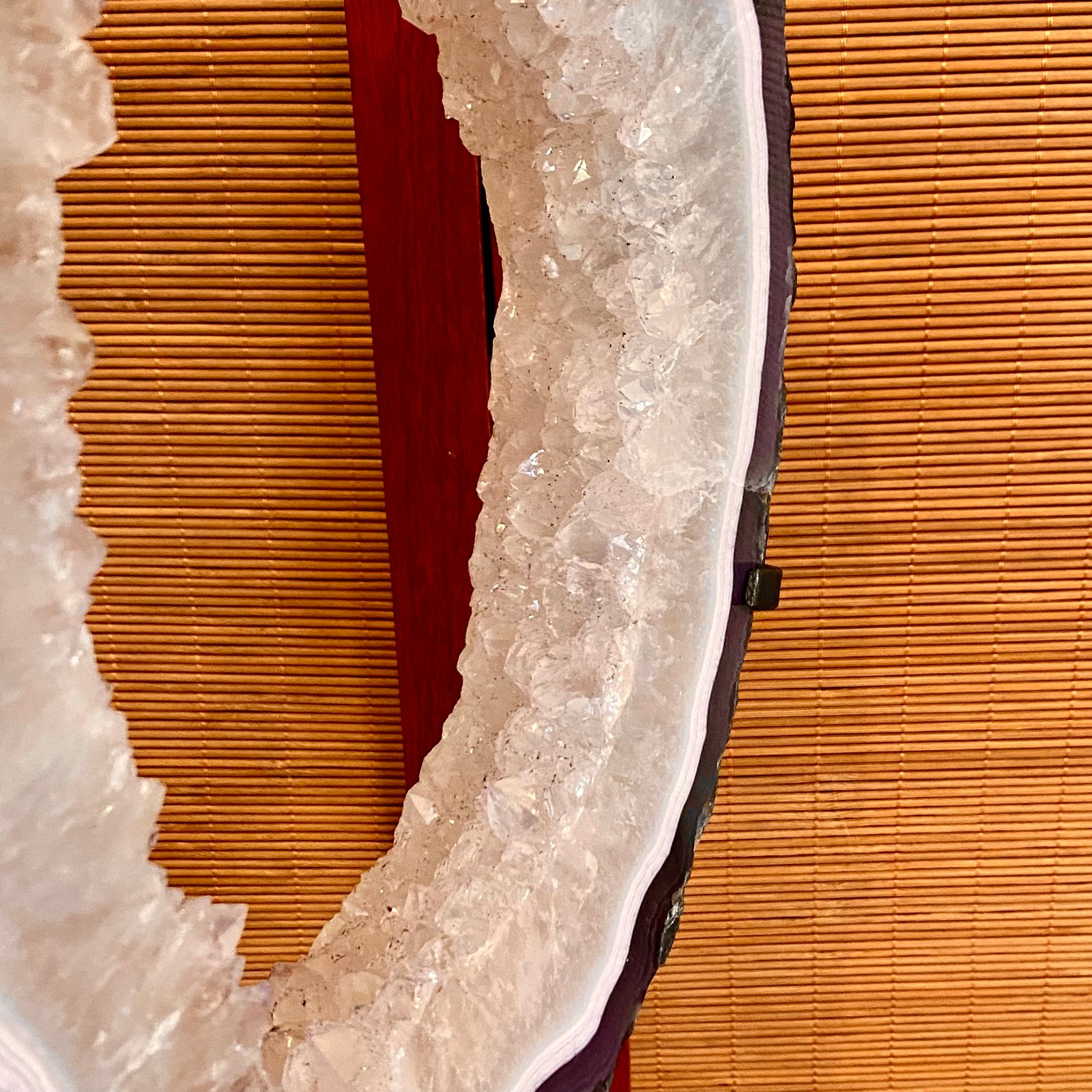 11.13LB Natural Amethyst Cave Crystal Slice Crescent shaped Hand Cut Repai