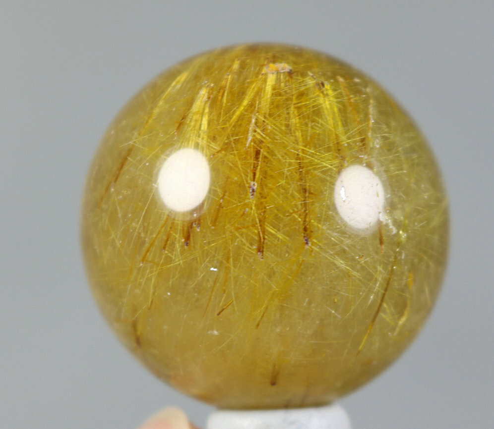 36mm Natural Clear Golden Hair Rutilated Quartz Crystal Sphere Ball Specimen