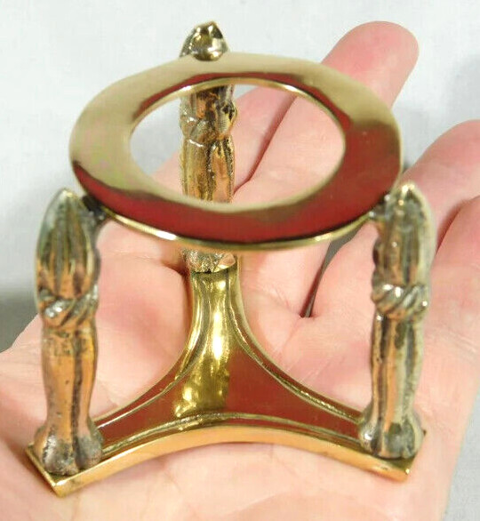 Sphere Display Stand PILLAR Design Medium Size Brass / Gold Color