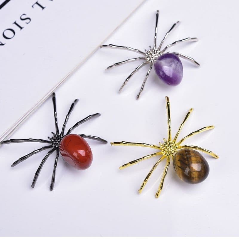 5 Pcs Natural mixed Agate Reiki Gemstone Spider Crystal Quartz Healing Decorate
