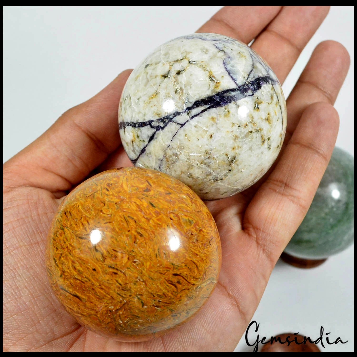 5035 Ct Natural Untreated Multi Gems Healing Crystal Mineral Sphere With Stand
