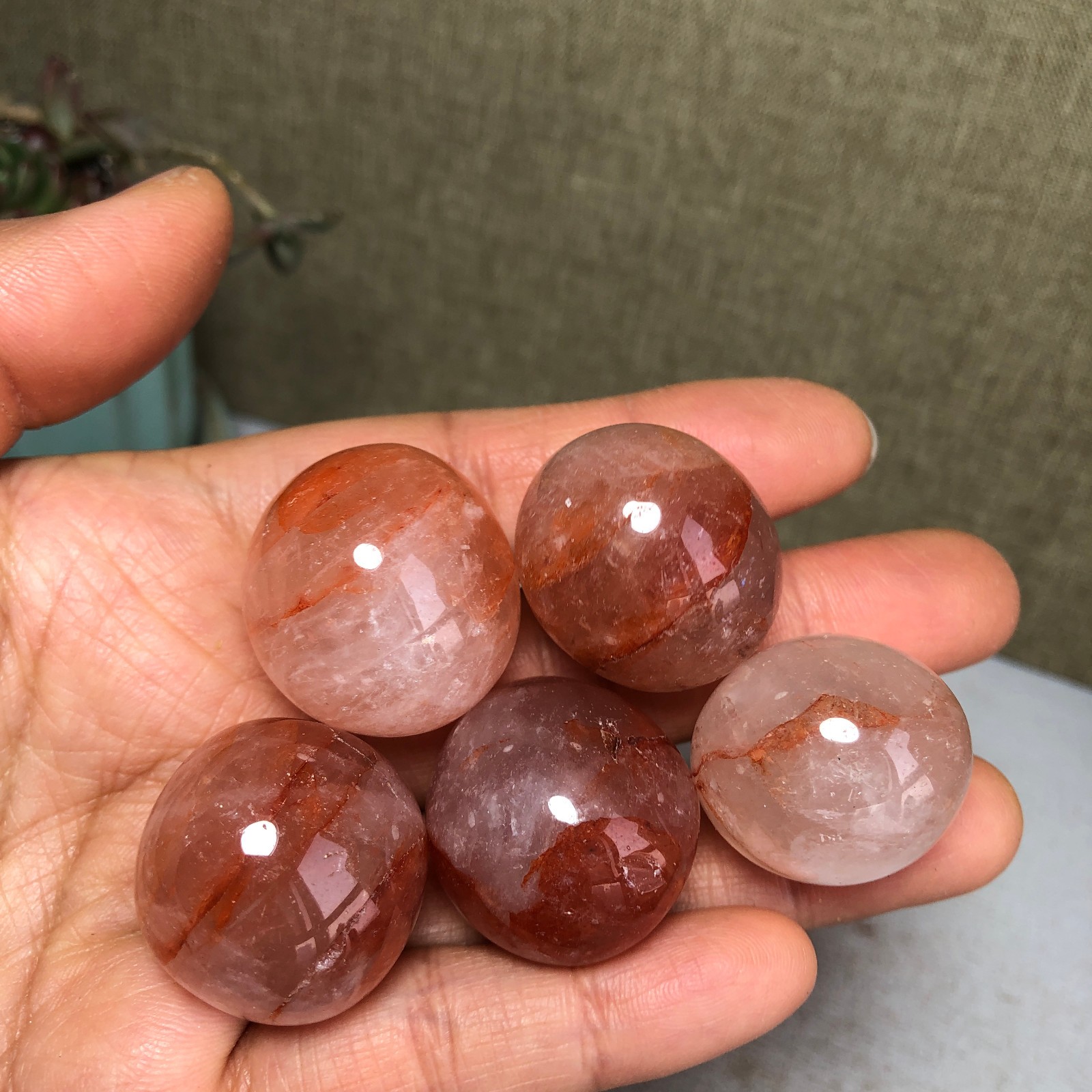 5pcs Natural Red gum flower semi-precious Crystal specimens 111g A3579