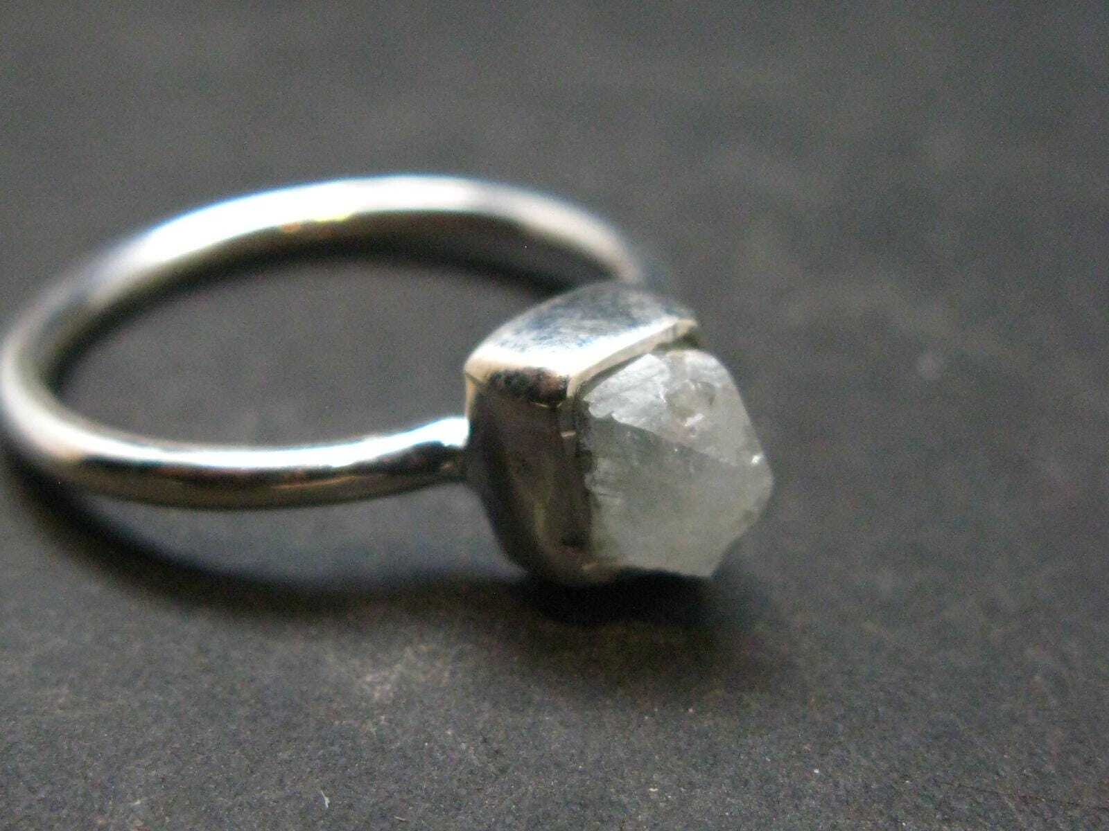 Euclase Crystal Silver Ring From Brazil – Size 6 – 1.98 Grams
