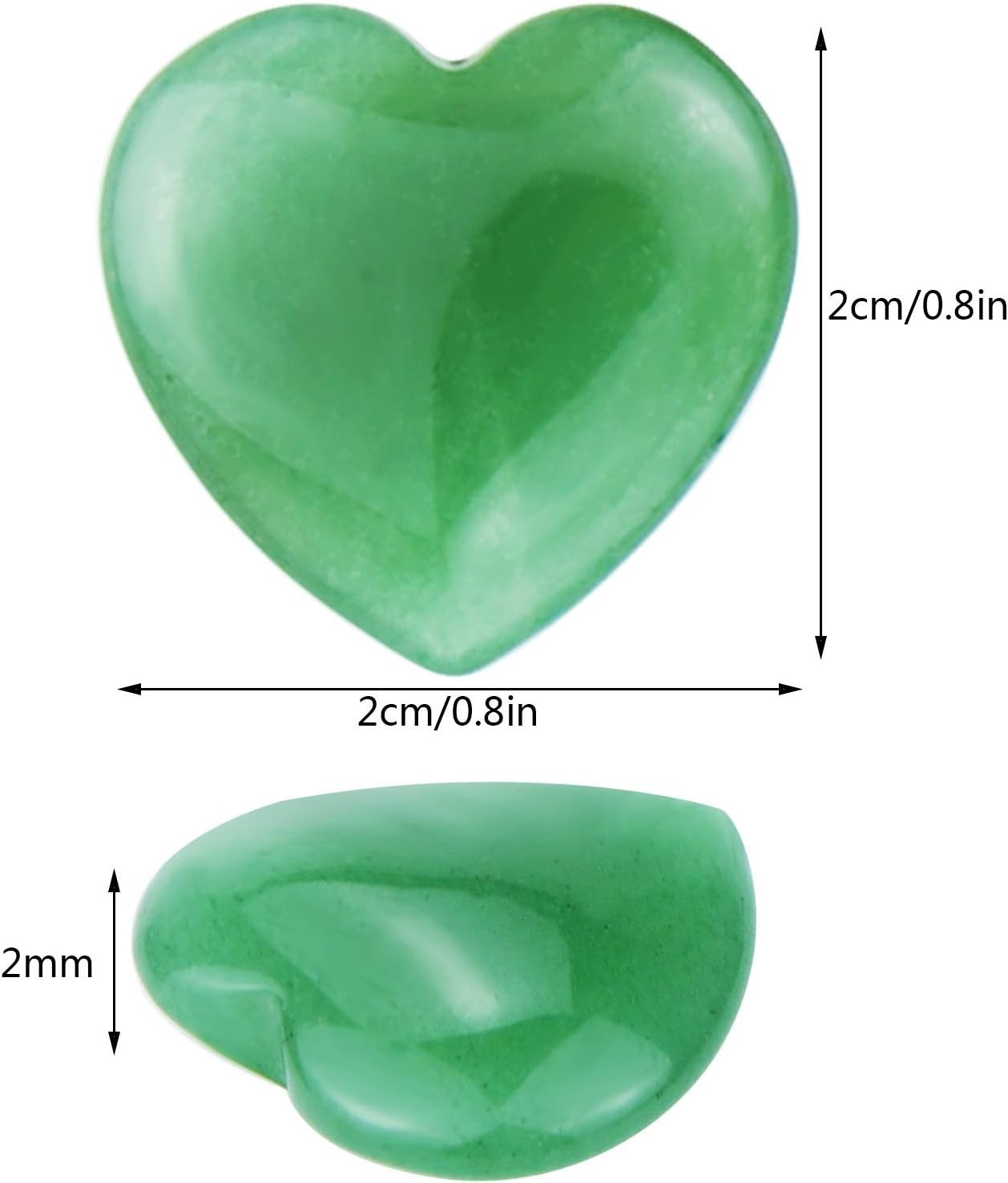Cherished 0.8 Inch Aventurine Heart Stones – Chakra Balancing & Stress Relief