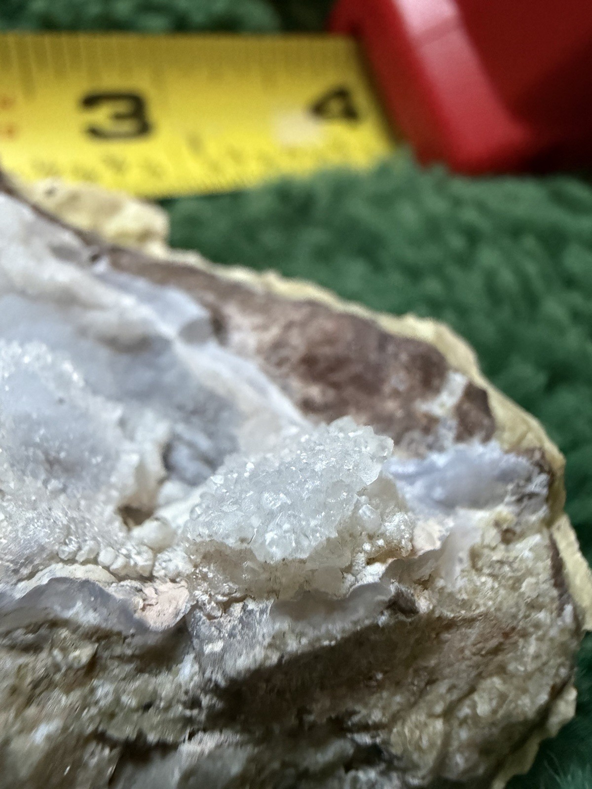 Natural Utah Chalcedony Geode Druzy Quartz Crystal 3” Display Specimen