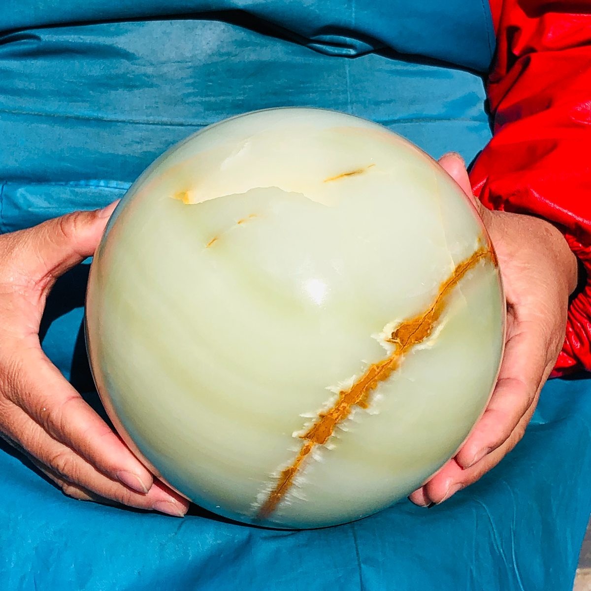 13.59LB Natural Afghan Jade Crystal Sphere Healing Gemstone Ball reiki healing