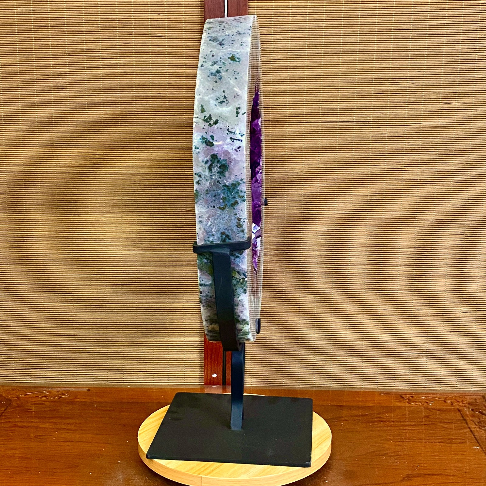 28.4LB Natural Amethyst Cave Crystal Slice Crescent shaped Hand Cut Repai