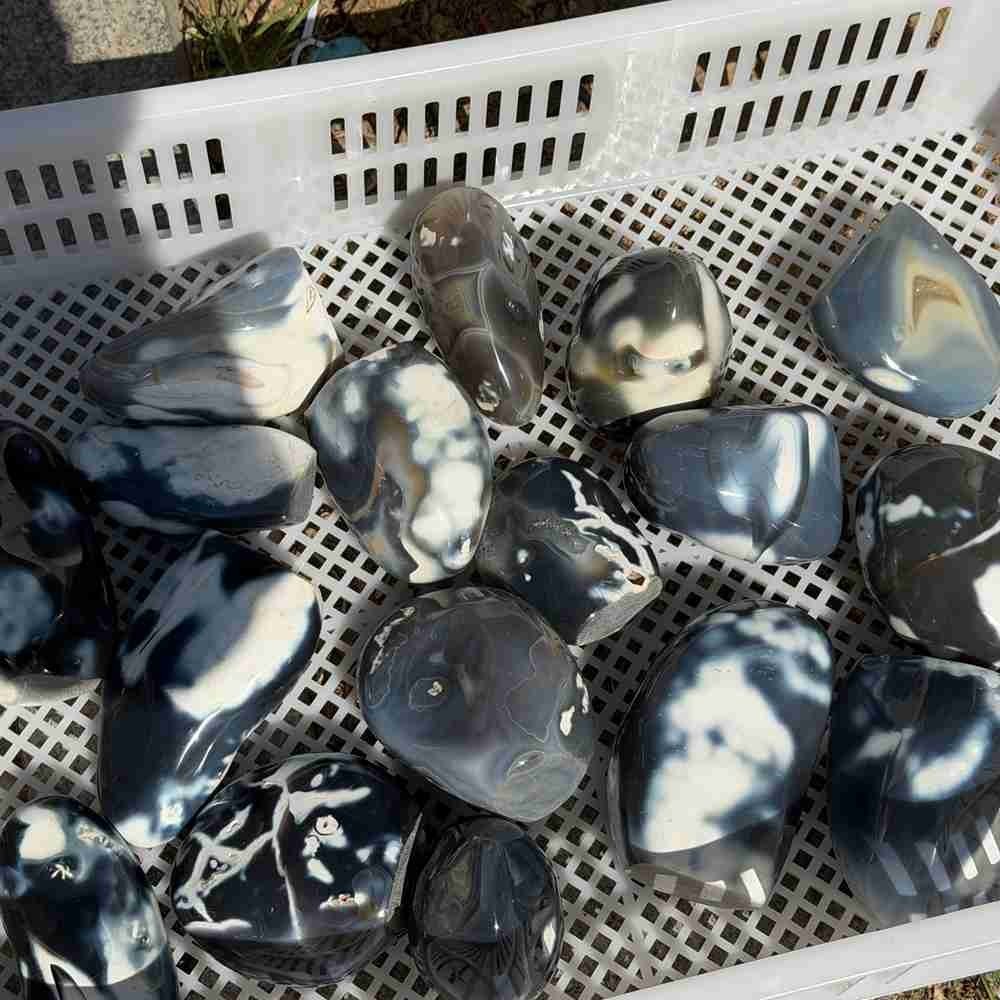 22LB Rare Natural Orca Agate Quartz Crystal Mineral Specimen Reiki Healing