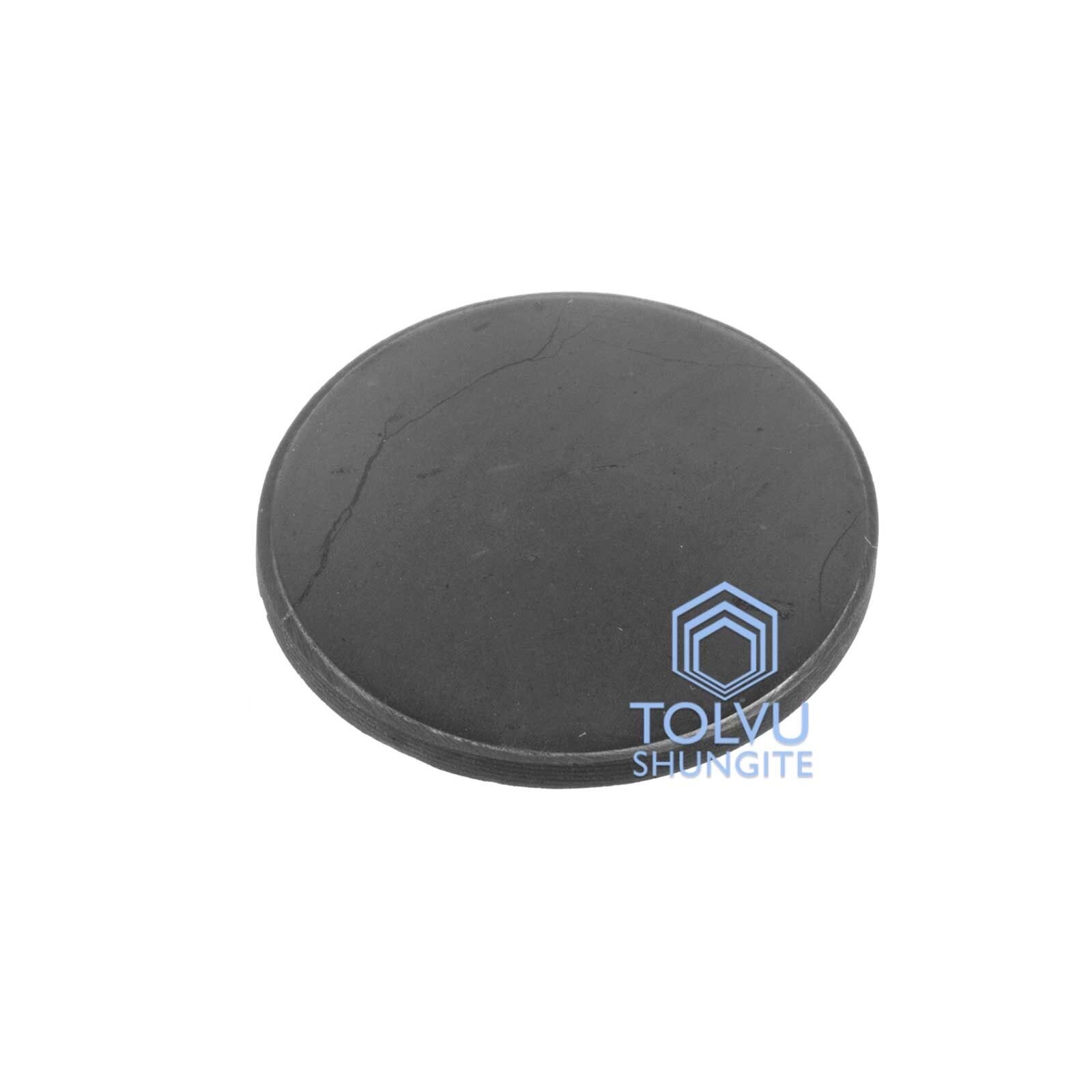 EMF protection Shungite sticker round plate, genuine shungite stone, Tolvu