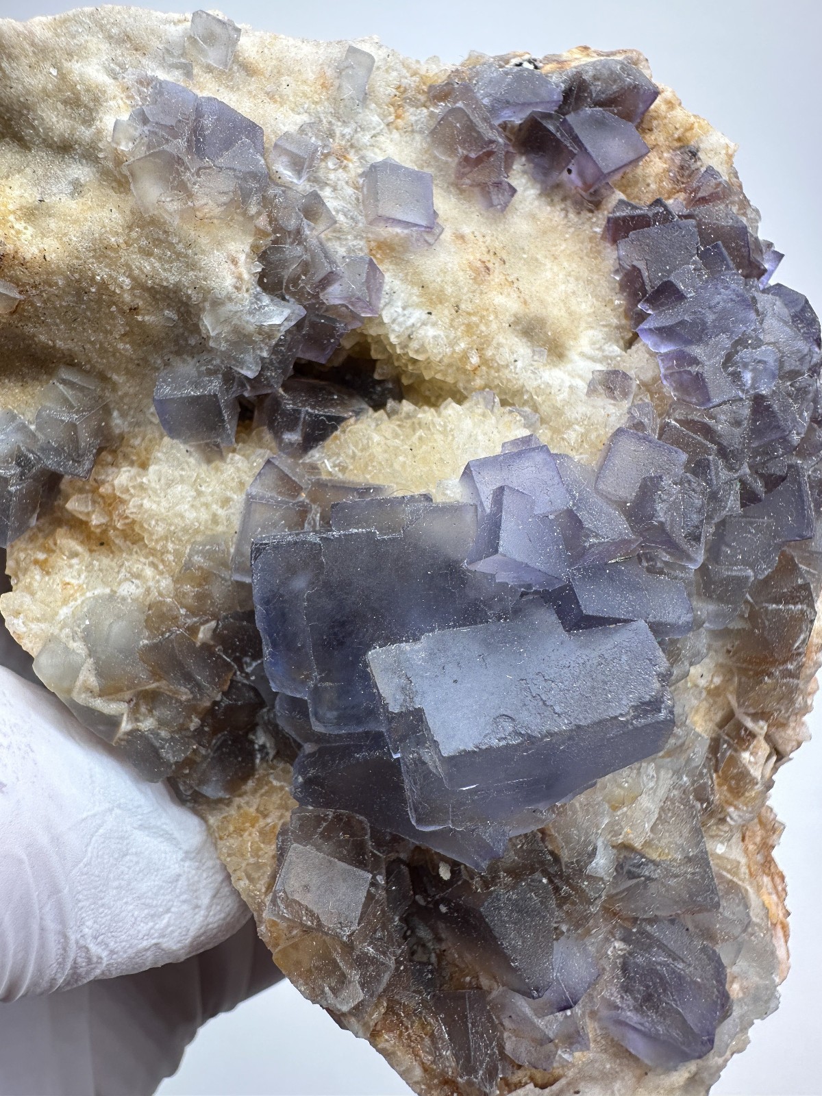 LARGE GEMMY Blue Fluorite & Quartz Crystal Specimen__Bingham , New Mexico