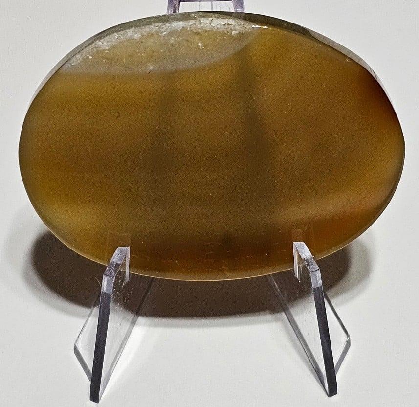 Set of 4 Polished Agate Slices Brown Green Amber Orange White