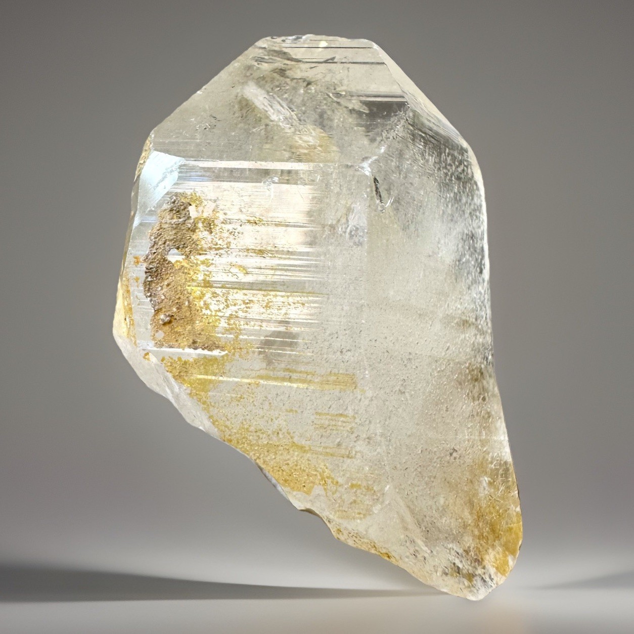 “Golden Archive Tablet” Ganesh Himalayan Flat Top Curved Lemurian Quartz Crystal