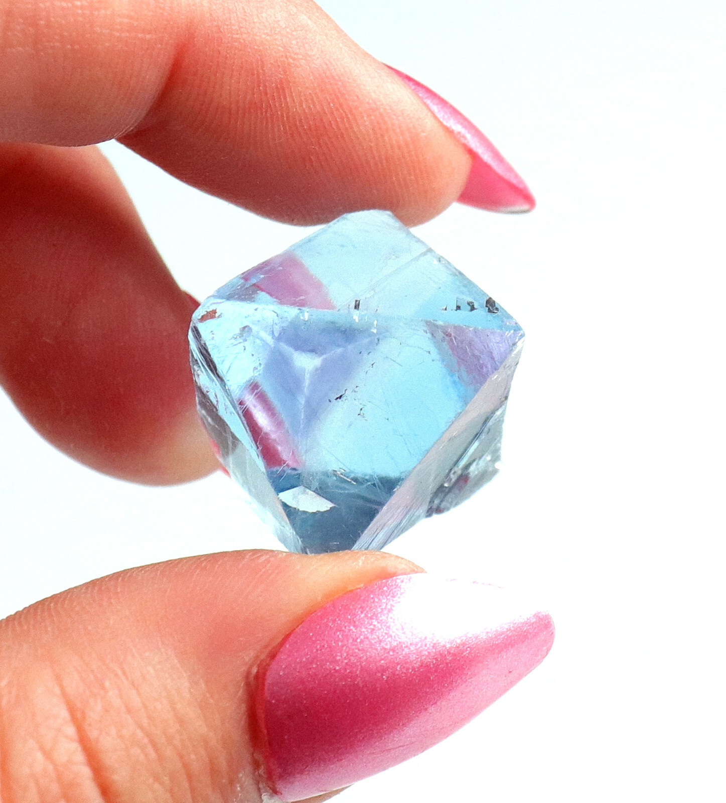 Fluorite Octahedron Gemmy Sky Blue Color Cave In Rock, Illinois 2.9 Cms