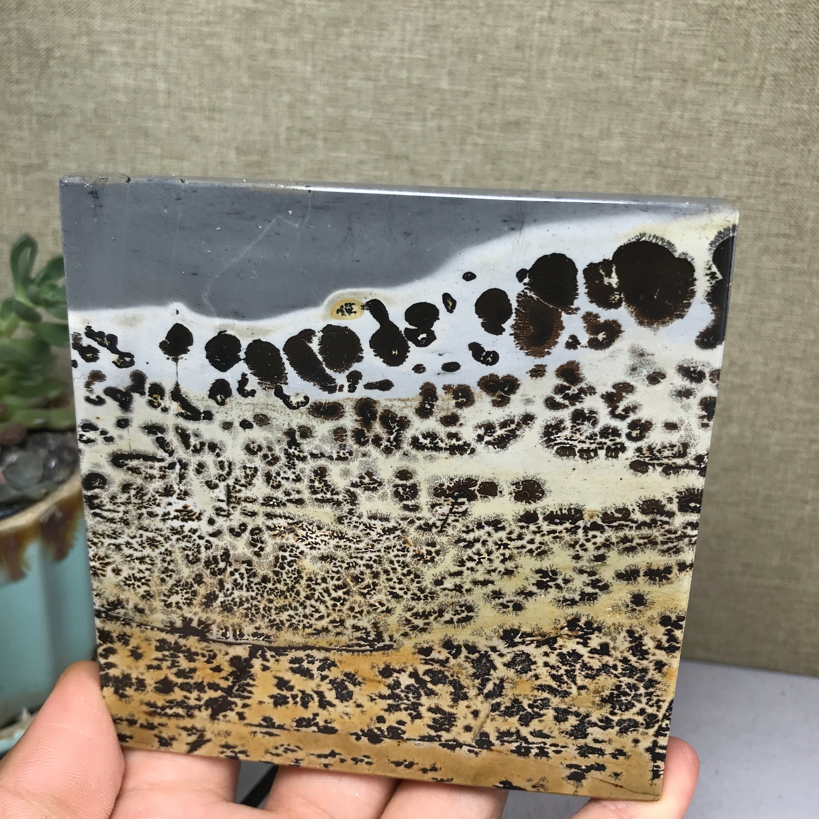 Natural Chinese painting stone crystal ornaments for home decoration 233g A5363