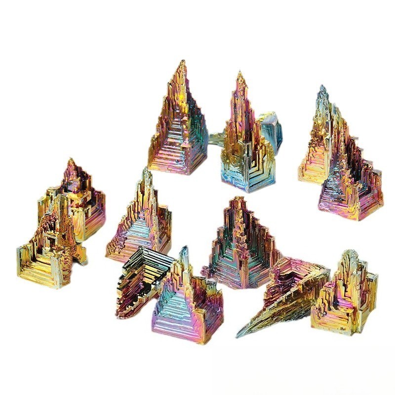 50~100gNatural Bismuth Ore Rainbow Crystal Mineral Specimen Healing Stone 1~3PCS