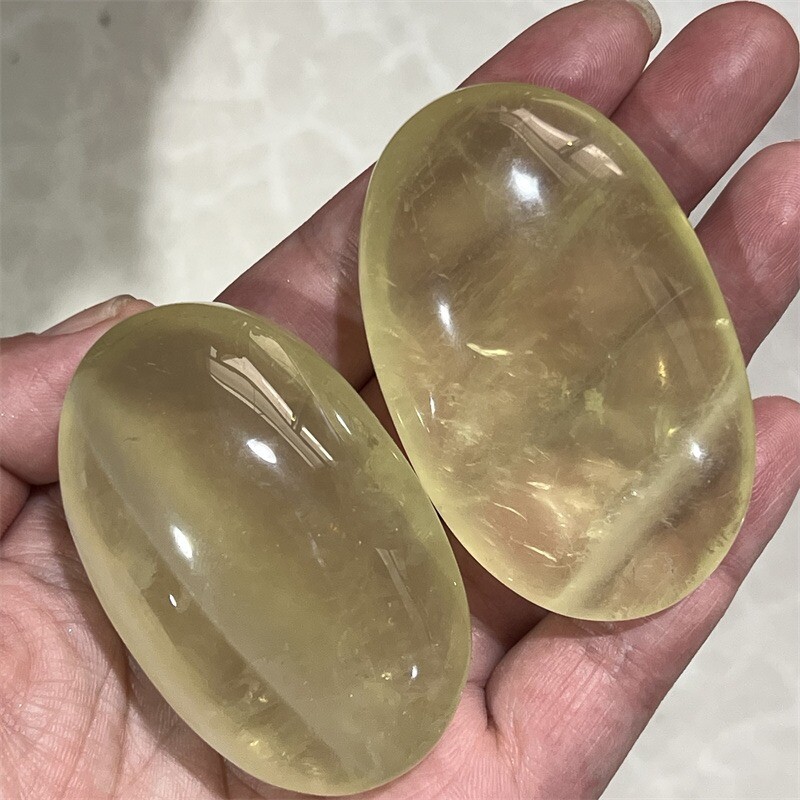 TOP Wholesale Natural Citrine Quartz Palm Stone Quartz Crystal Reiki Healing 1PC