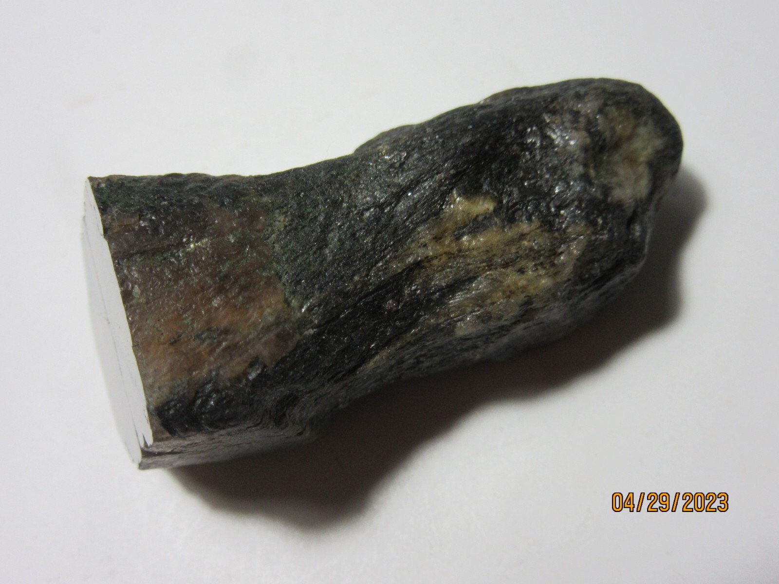 Agate Tourmaline Chiastolite 1 15/16″ Mineral Collectible with Pouch ATC-1-10