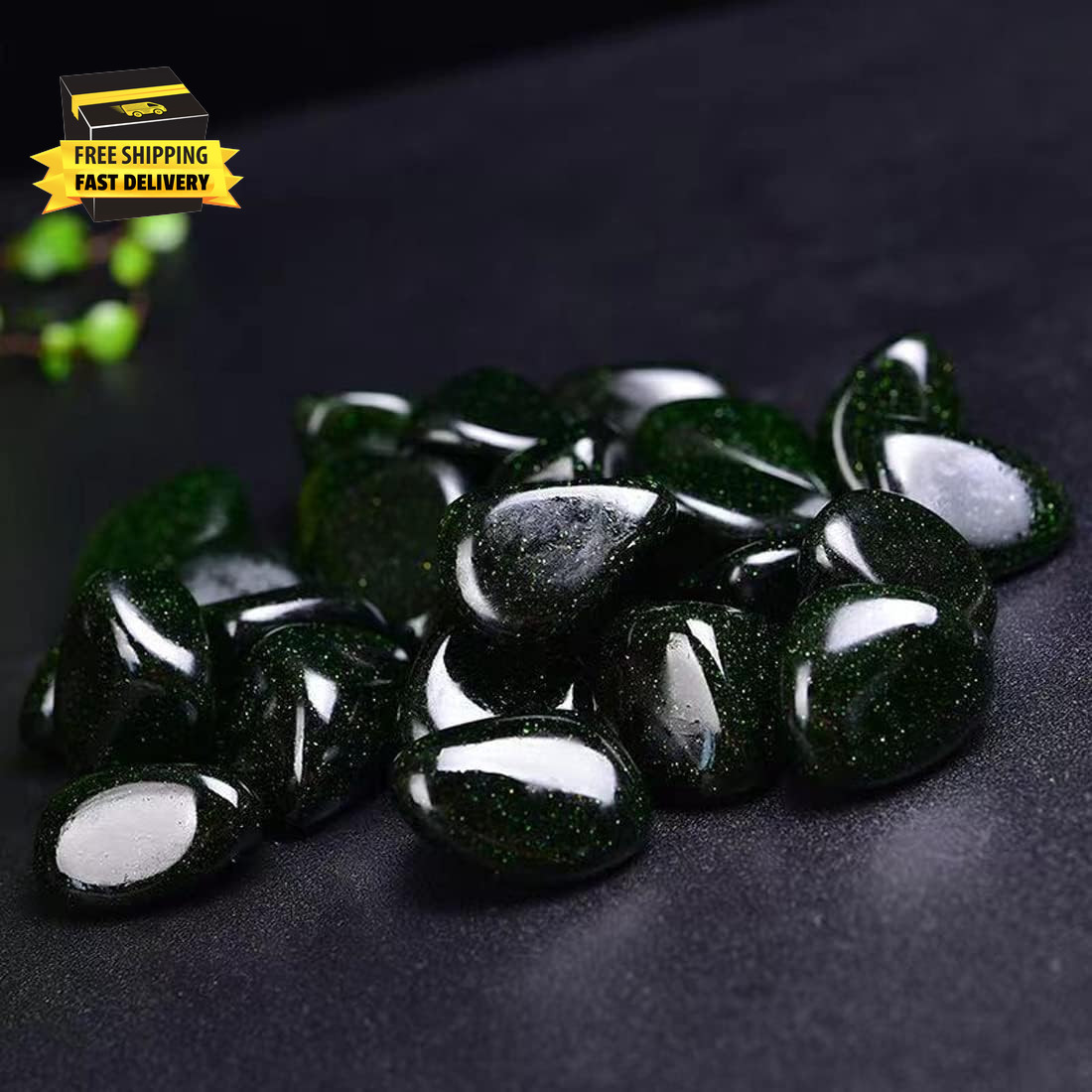 Green Sandstone Healing Crystal Stones, 1.25-2.0″ Large Reiki Healing Gemstones
