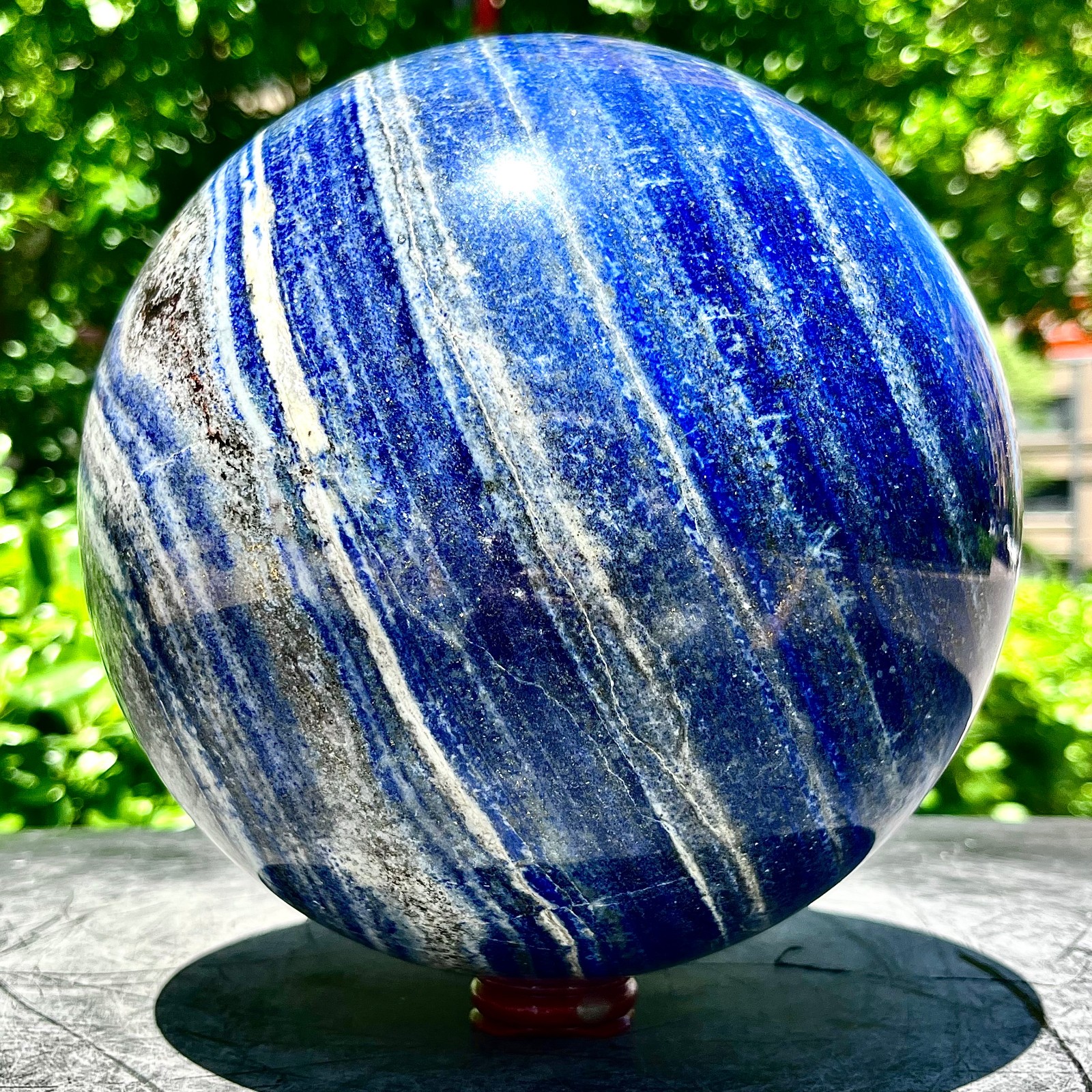 23.14LB Natural Lapis lazuli jasper Quartz Sphere Crystal Ball Reiki Healing