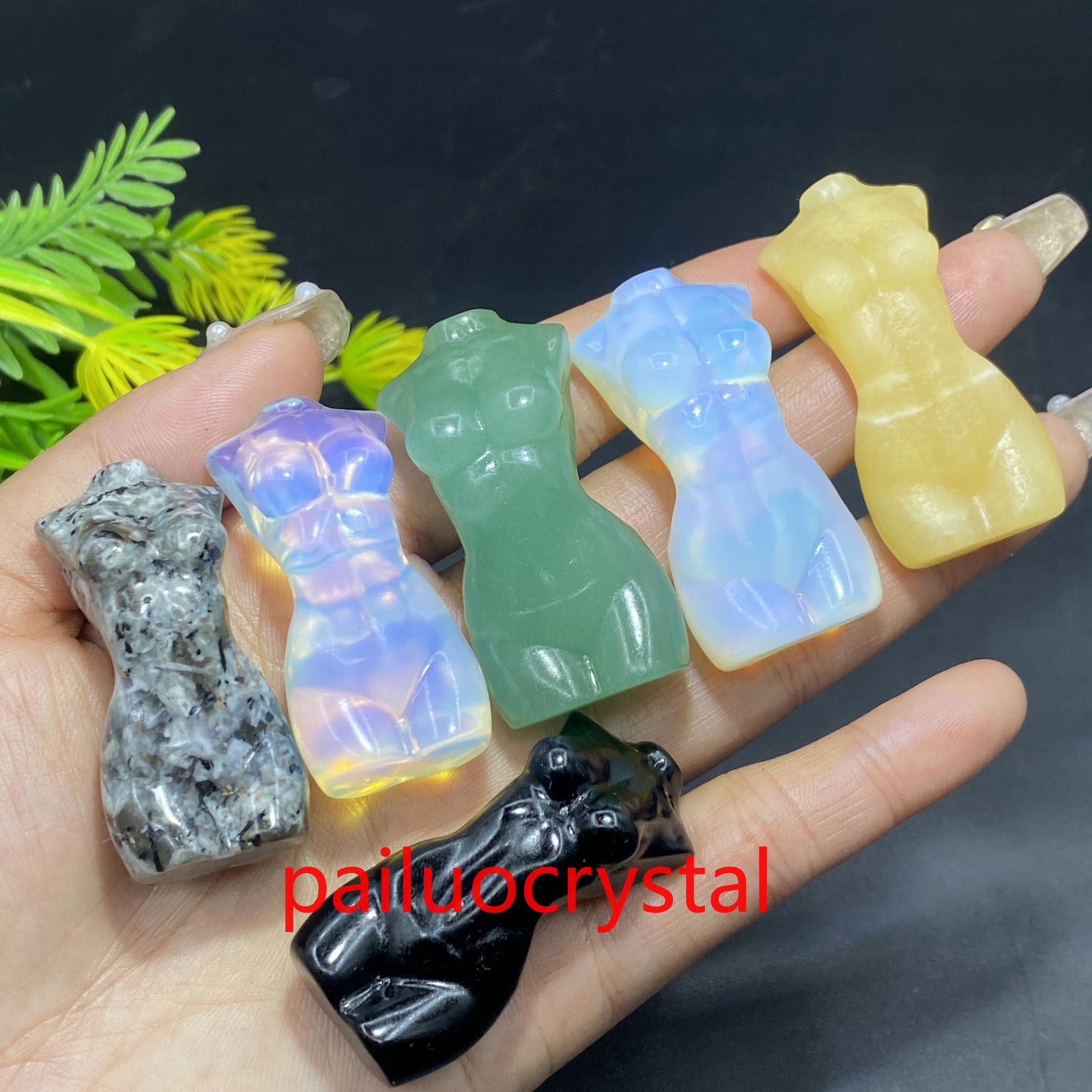 10pcs Natural Mixed Women Quartz Crystal Skull Carved Goddess Gem Healing 1.7″