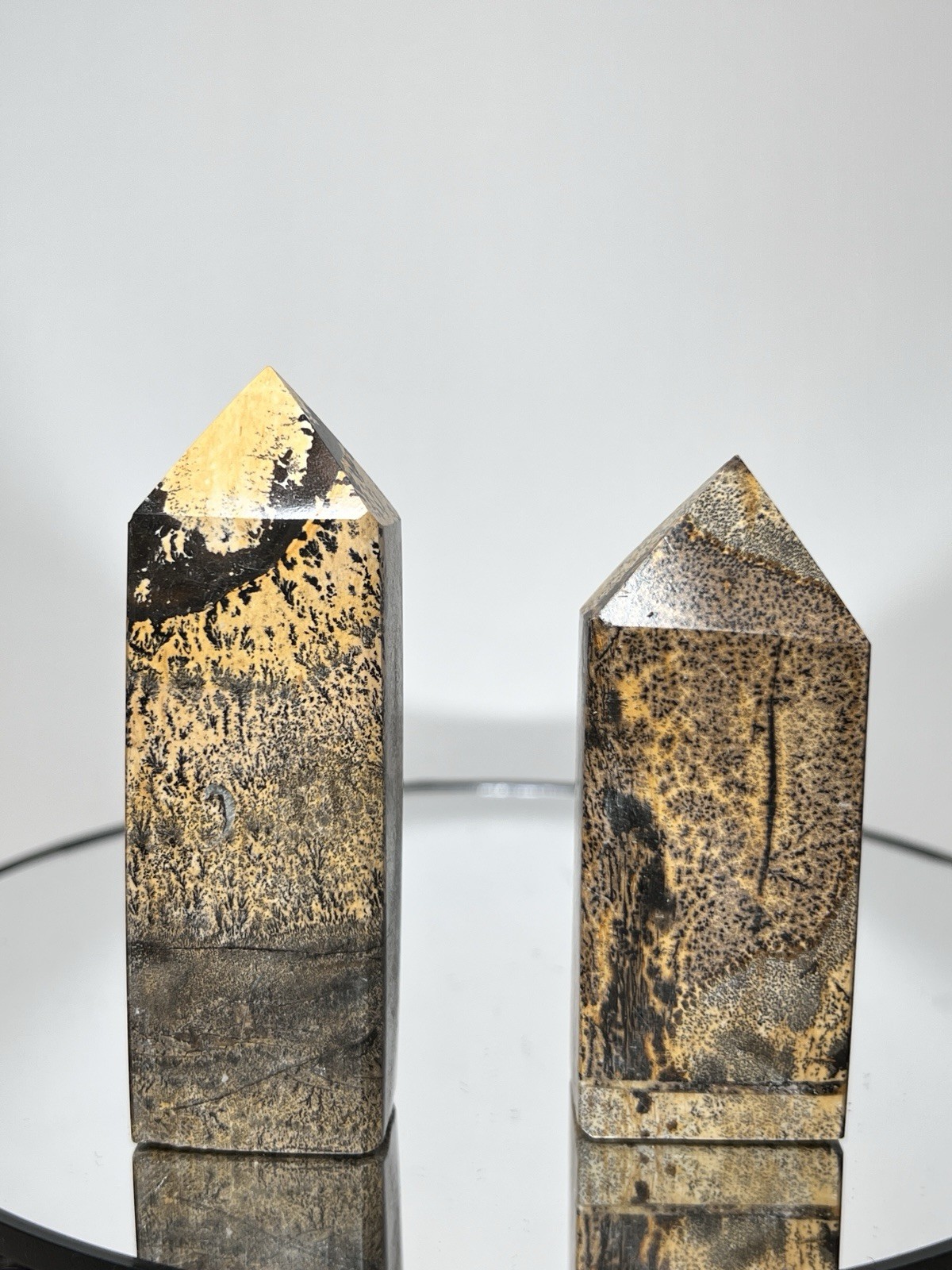Picture Jasper 3 Piece Set – 2 Towers & Slab w/holder – Measurements In Photos