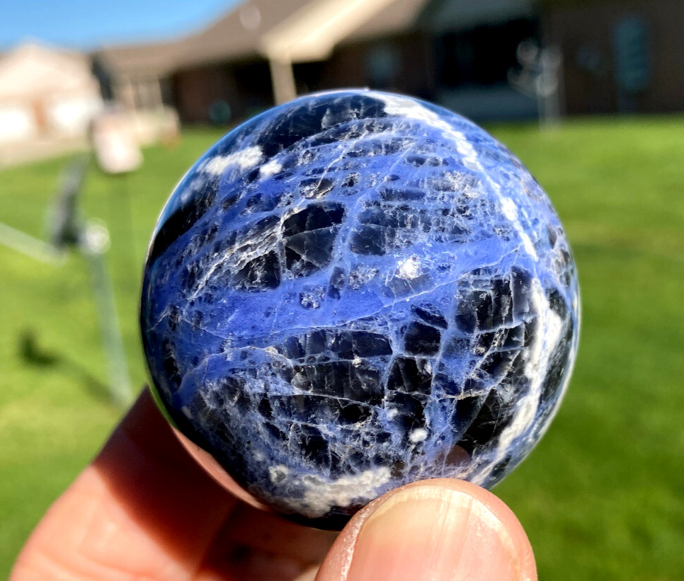 POLISHED SODALITE with STAND – 2 inches Dia.