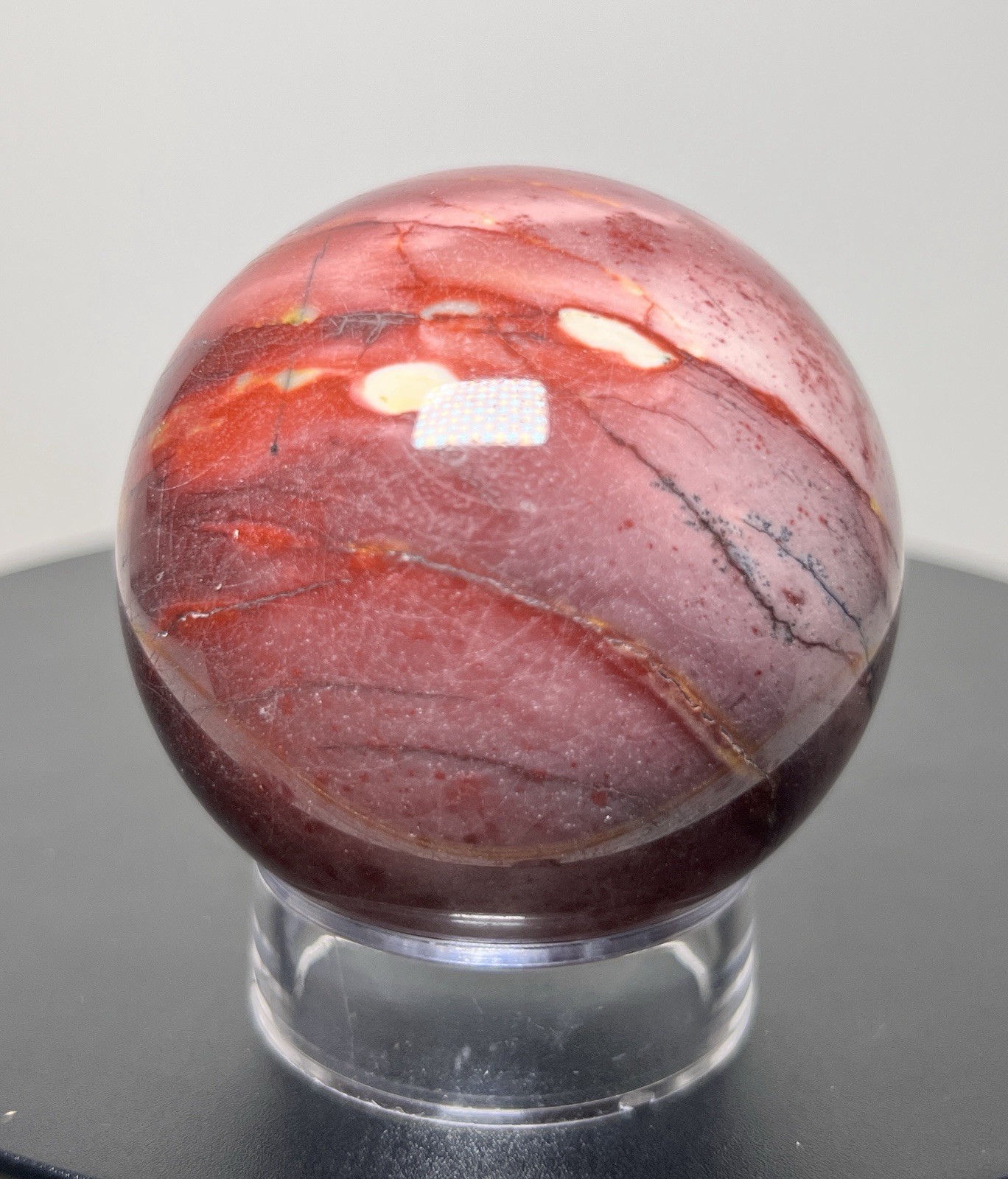 Mookaite 3 Piece Set – 2 Towers & Sphere (65mm) w/holder -see description & pics