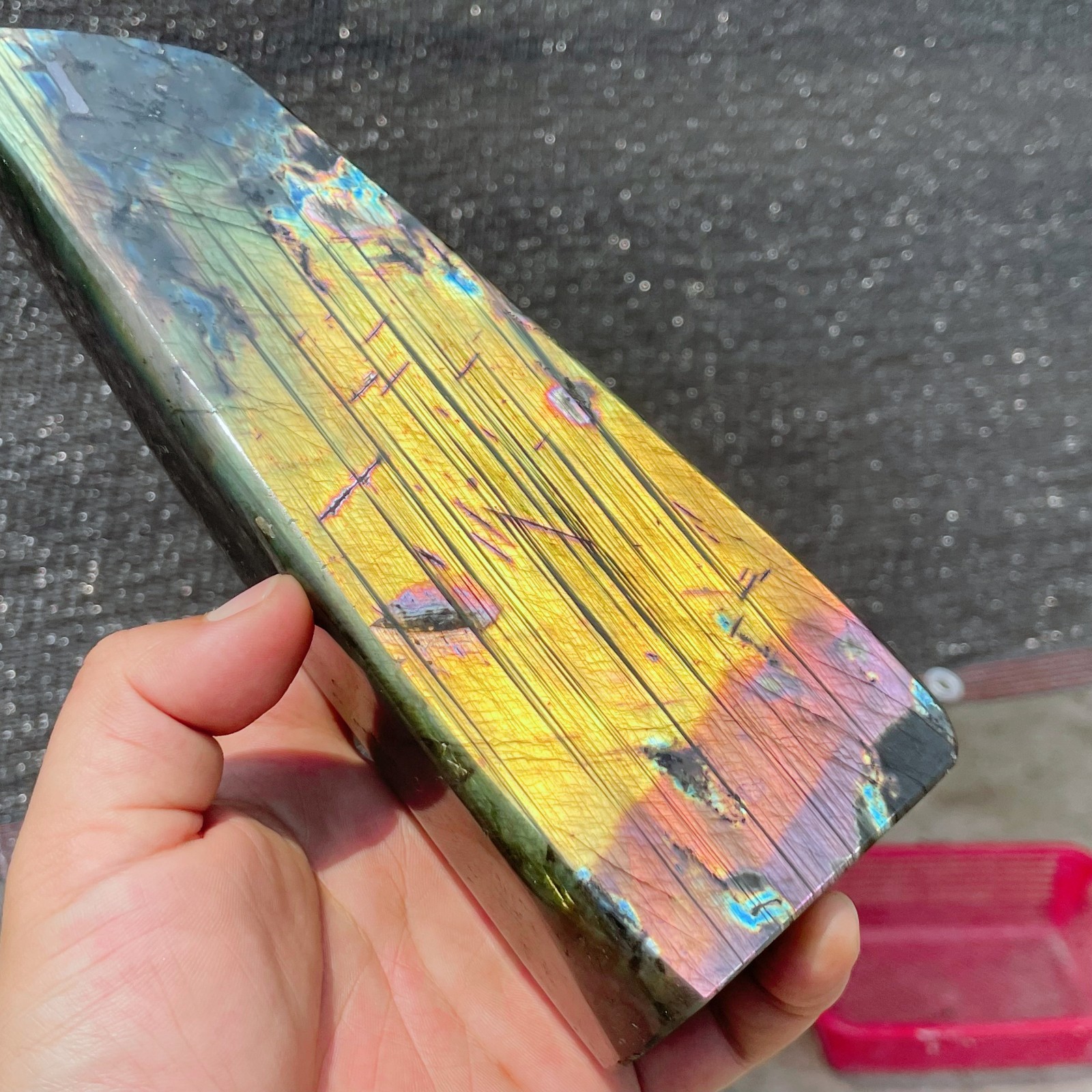 3LB Natural Labradorite Quartz Crystal Freeform Mineral Specimen Healing C2879