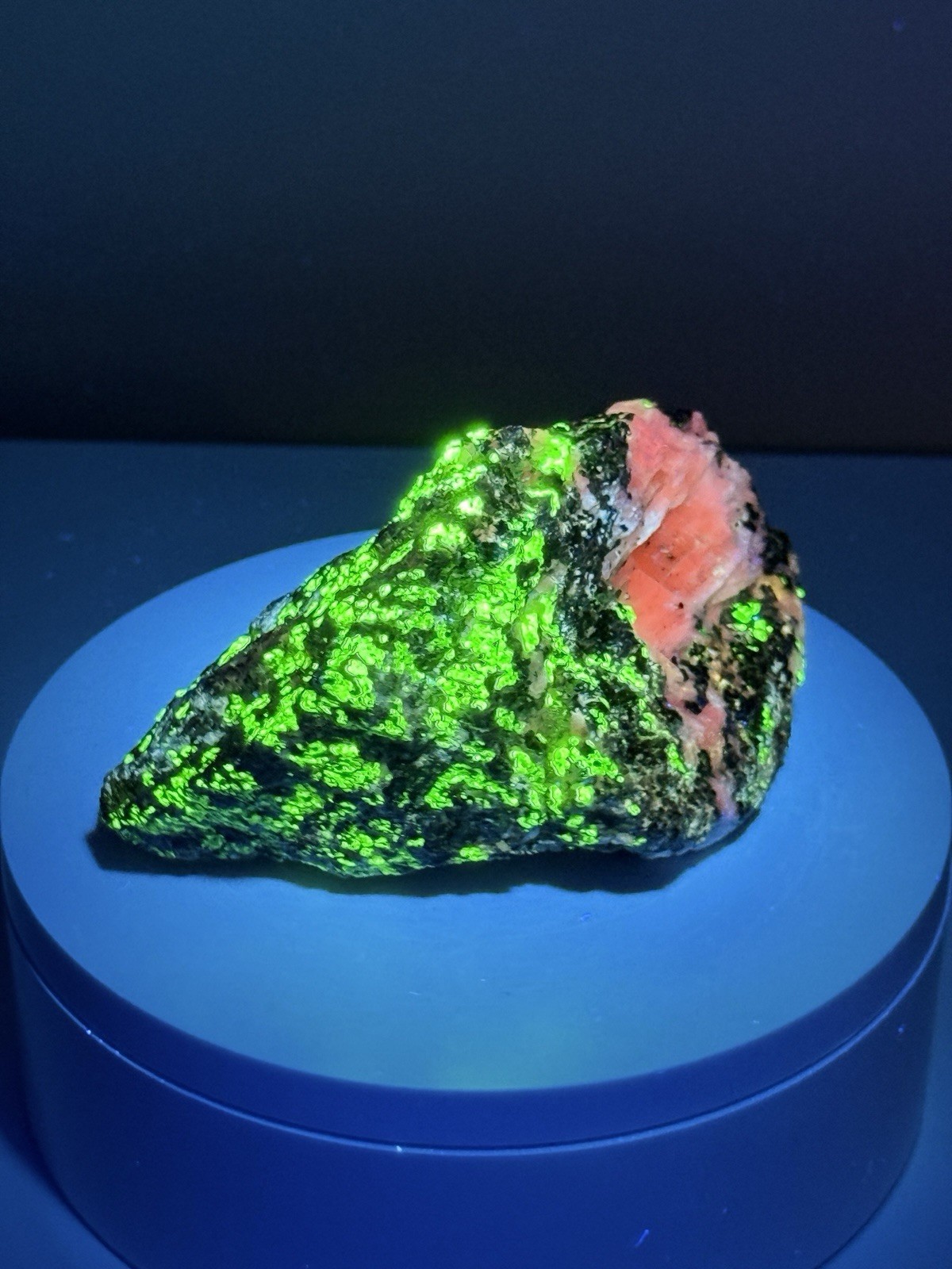 GLOWING Willemite & Calcite w/ Minor Hardystonite Fluorescent Mineral Specimen