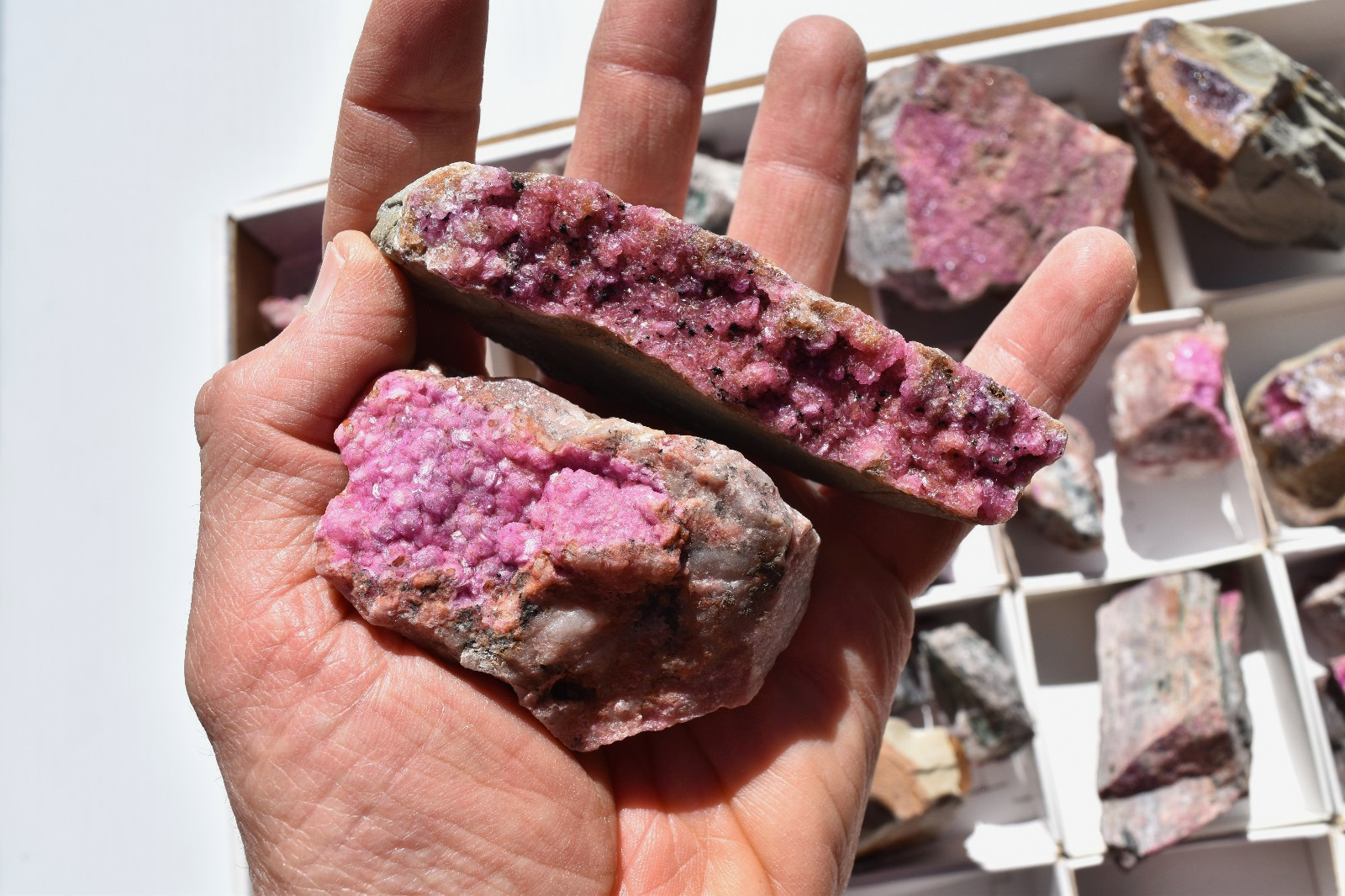 WHOLESALE Cobaltoan Calcite from Congo 3 kg 35 pieces # 5761