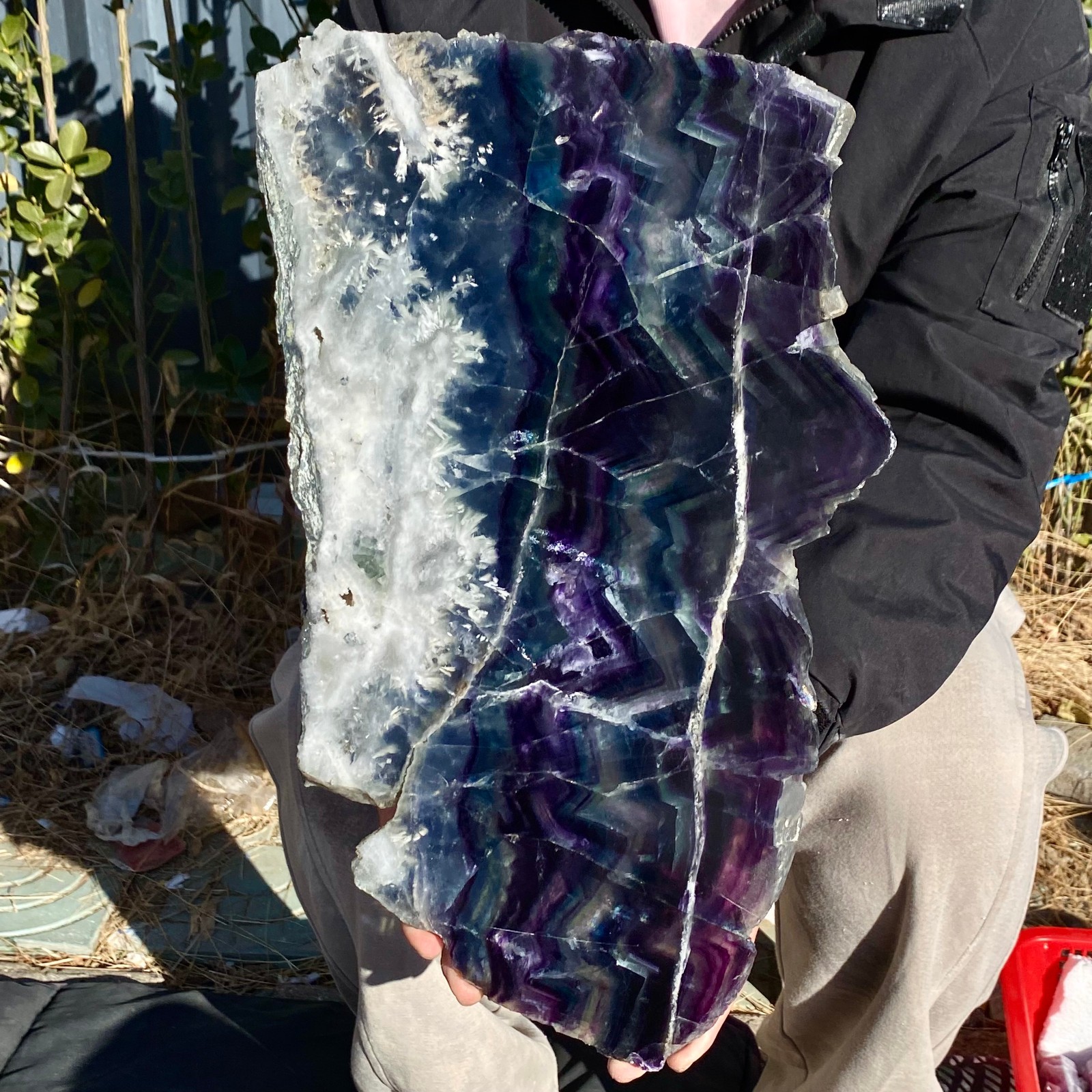10.8LB Natural beautiful Rainbow Fluorite Crystal flake original stone specimen