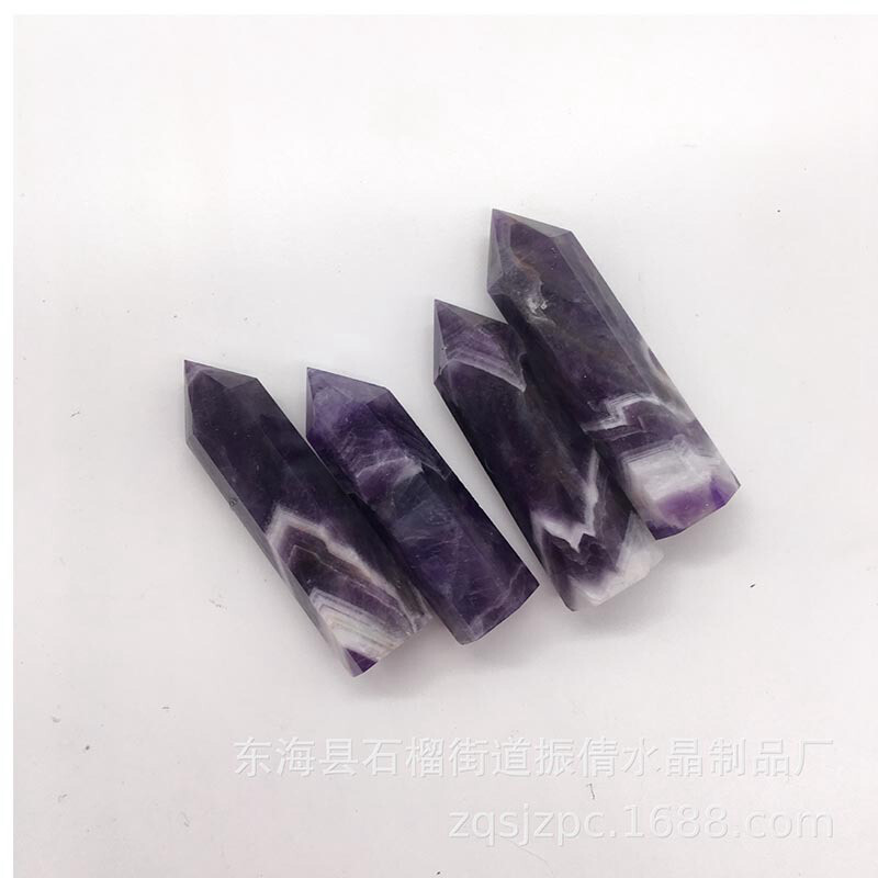 50-60mm Natural Dreamy Amethyst Quartz Crystal Obelisk Wand Tower Point Healing