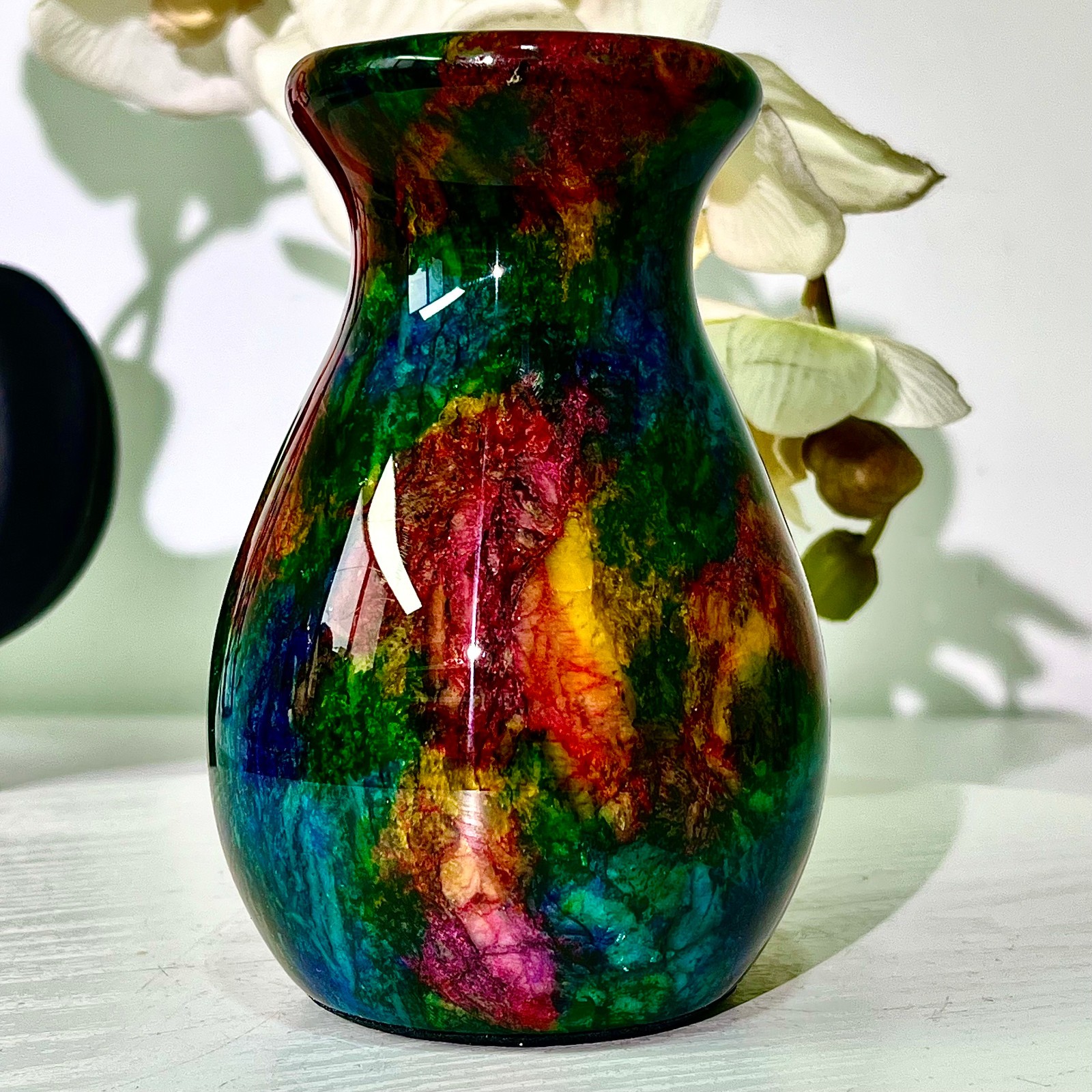 497G Natural “Seven Colors Jade” vase specimen -Taiwan China