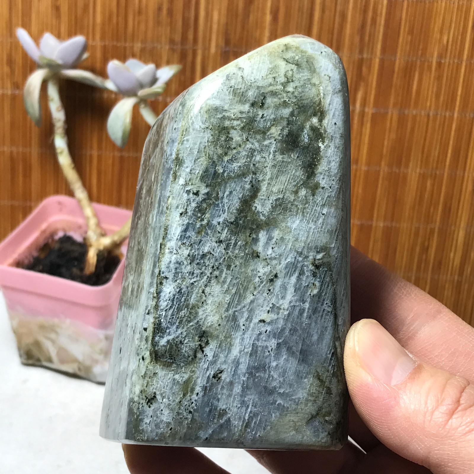 108-53-40mm Natural Labradorite Crystal gemstone Polish Mineral Specimen A3327